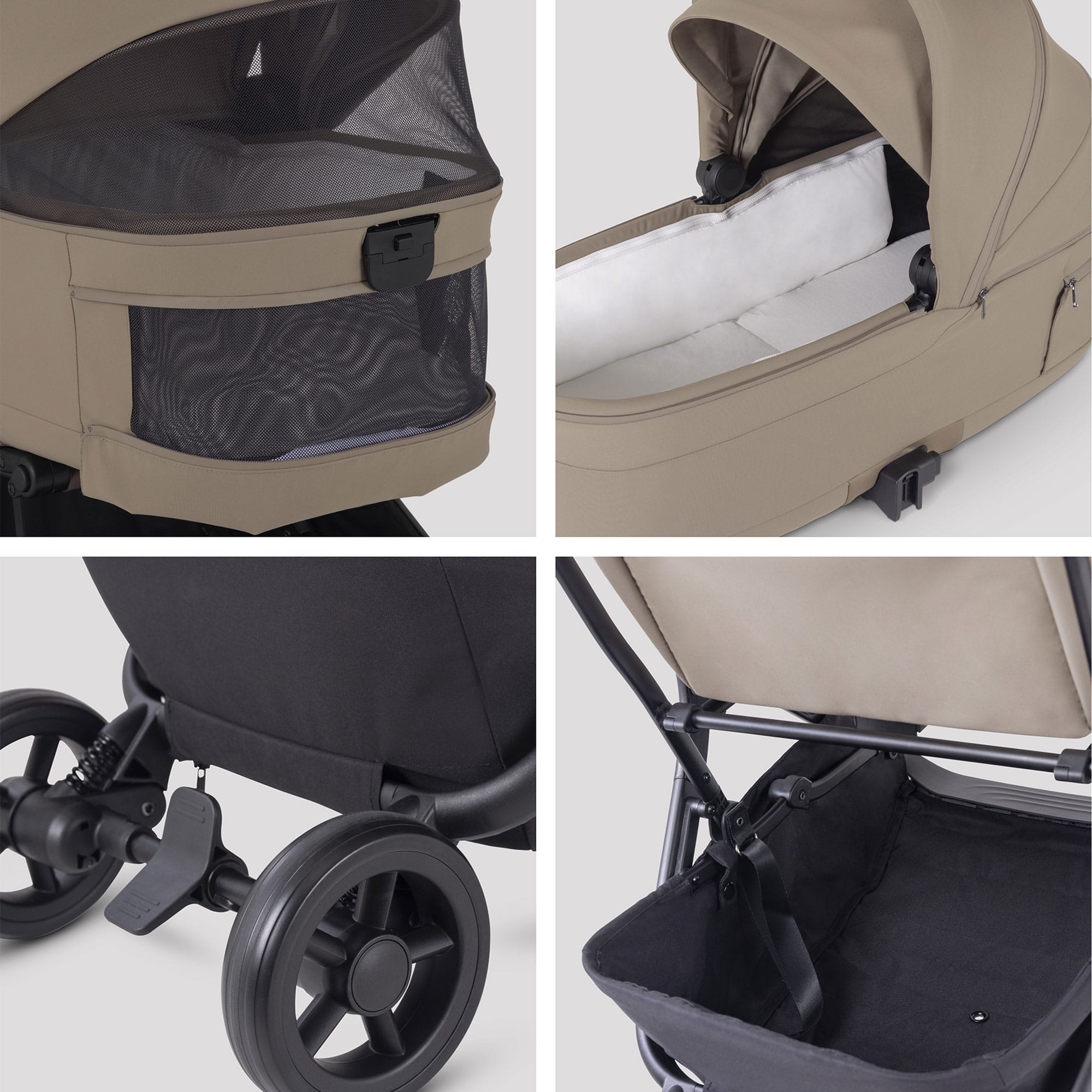 Silver Cross Nia Stroller with Carrycot in Champagne Baby Prams INSC.CP 5055836934147