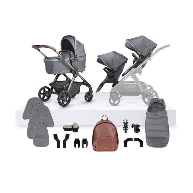 Silver Cross Wave 3 Growing Family Bundle in Lunar Baby Prams 19139-GRF-LUN 5055836924742