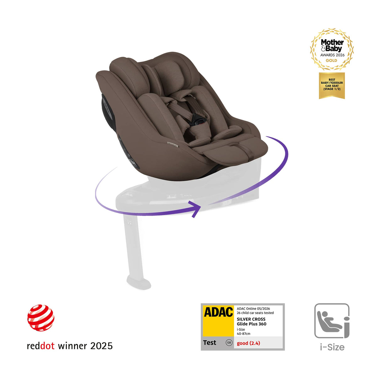 Silver Cross Approach Plus 360 Car Seat in Timeless Cocoa Combination Car Seats