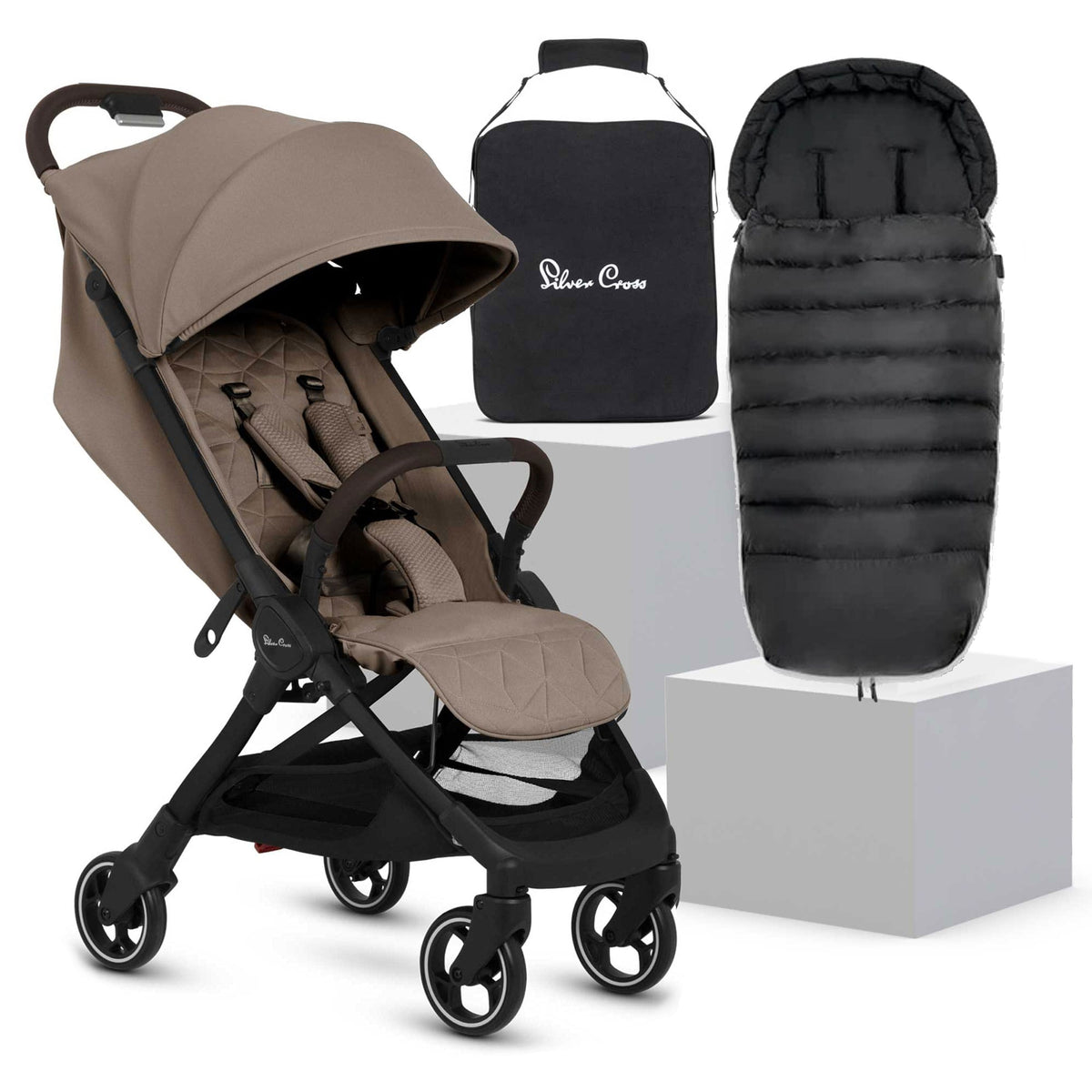 Silver Cross Clic 2 Compact Stroller in Cobble Pushchairs & Buggies 18990-CLIC2-CB 5055836931290