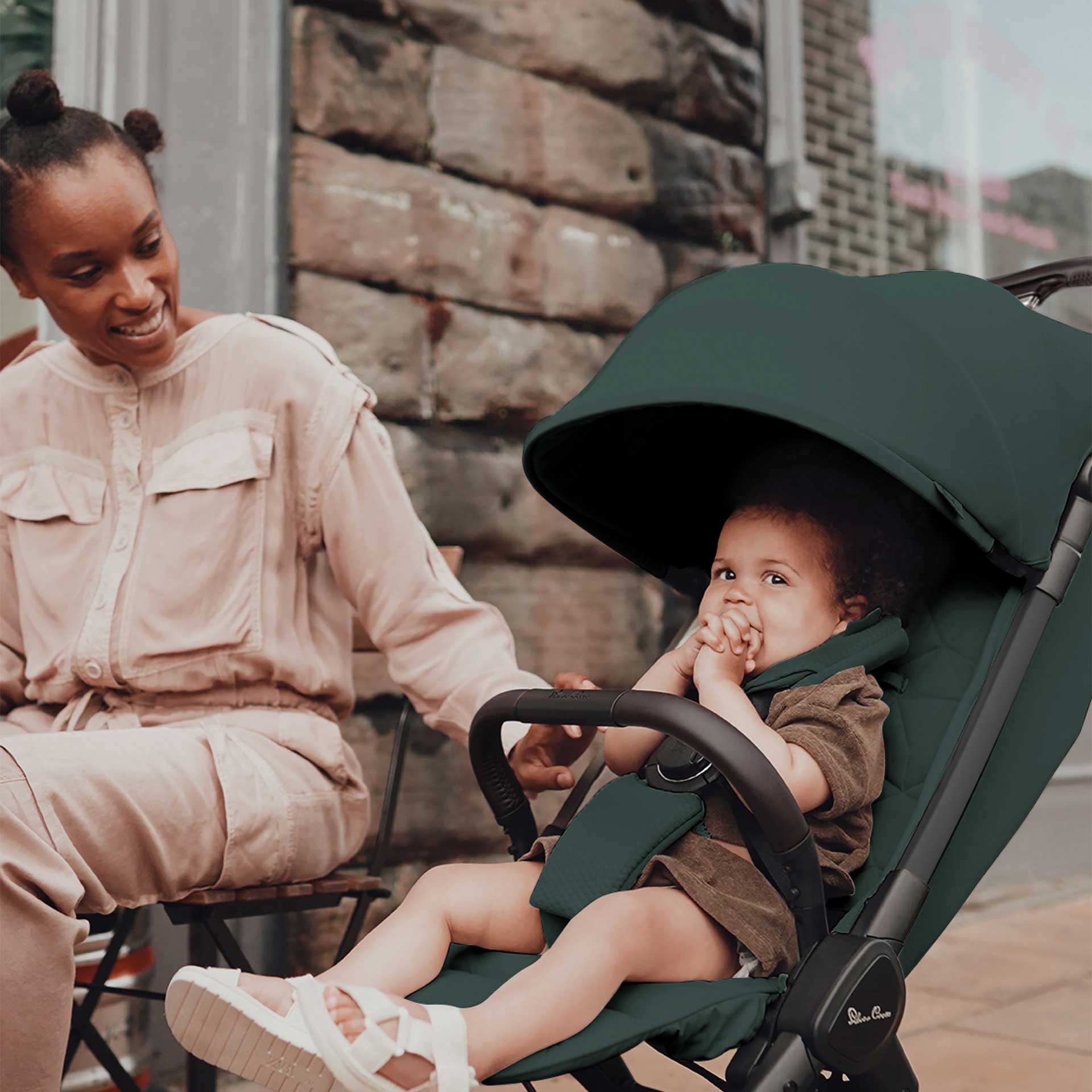 Silver Cross Clic 2 Compact Stroller in Conifer Pushchairs & Buggies