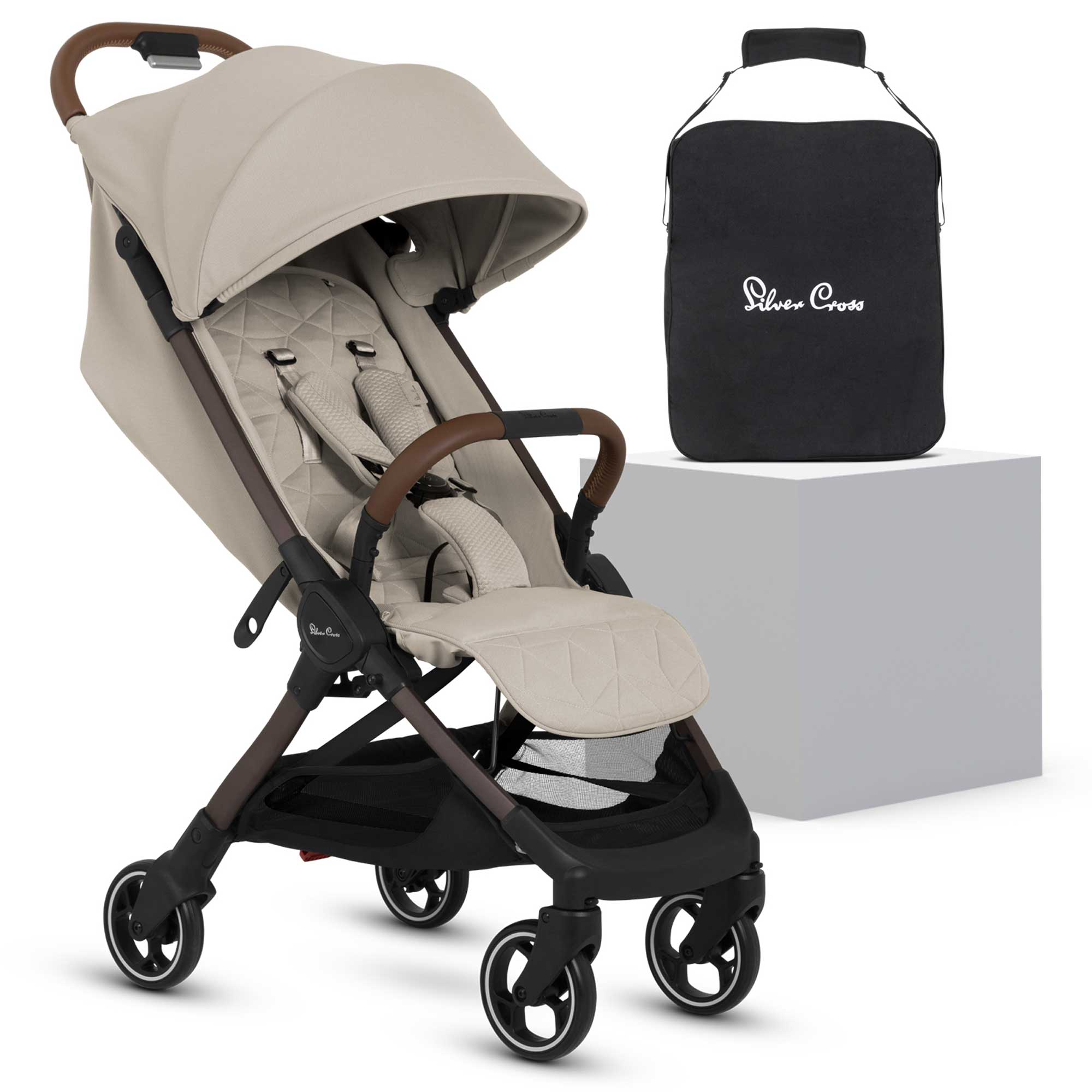 Silver Cross Clic 2 Compact Stroller in Latte Pushchairs & Buggies SX2331.LT 5055836930774