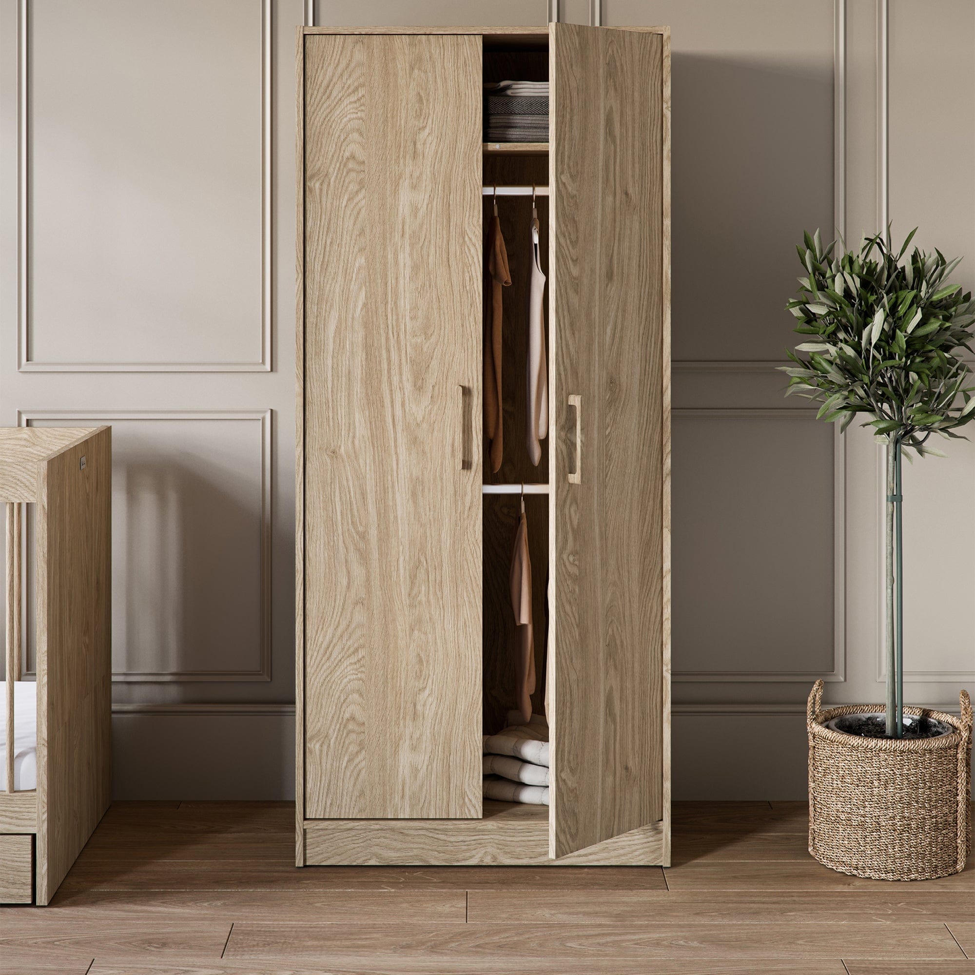 Silver Cross Geneva 2 Piece Wardrobe Room Set in Oak Silver Cross Roomsets
