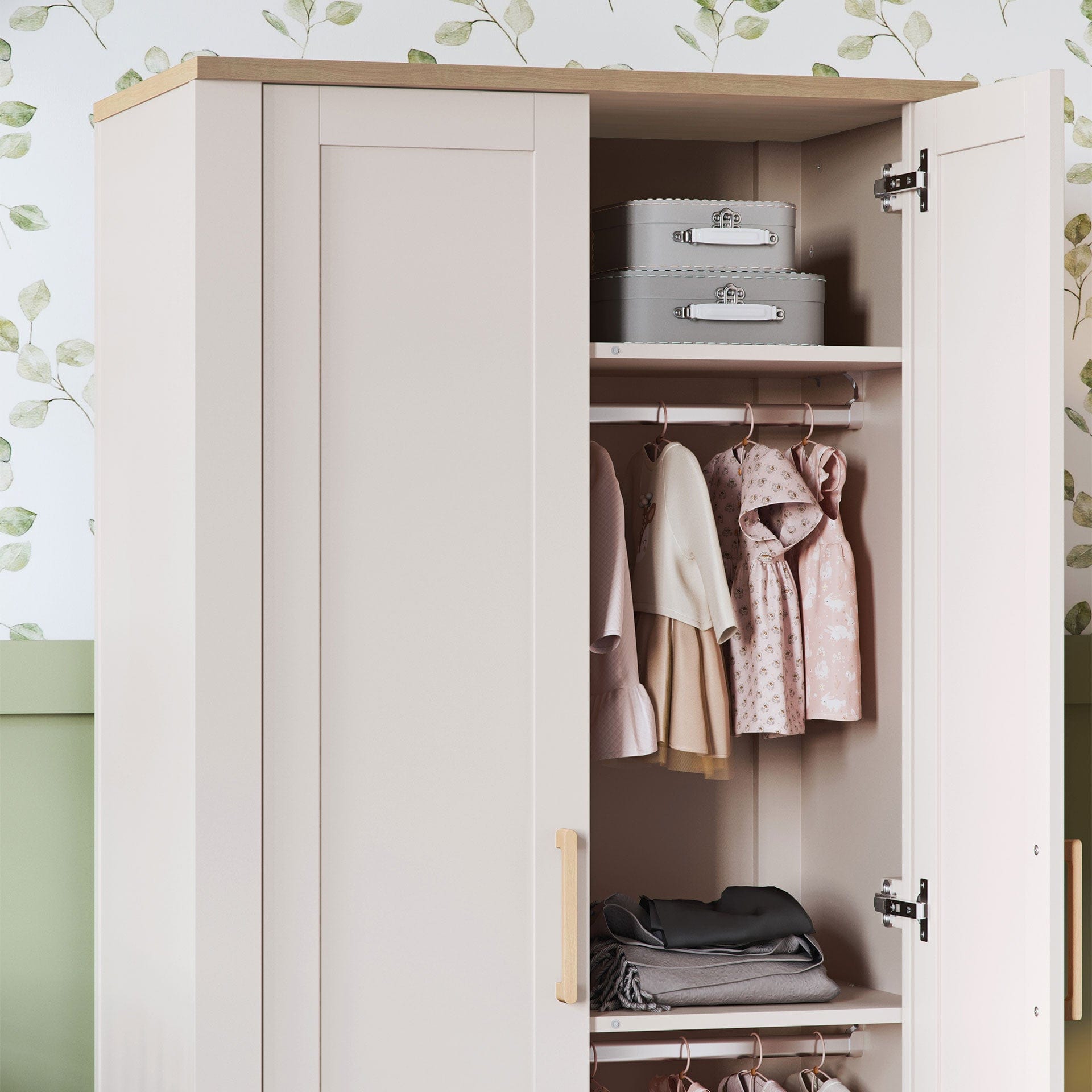 Silver Cross Seville 2 Piece Wardrobe Room Set in Cashmere Oak Silver Cross Roomsets