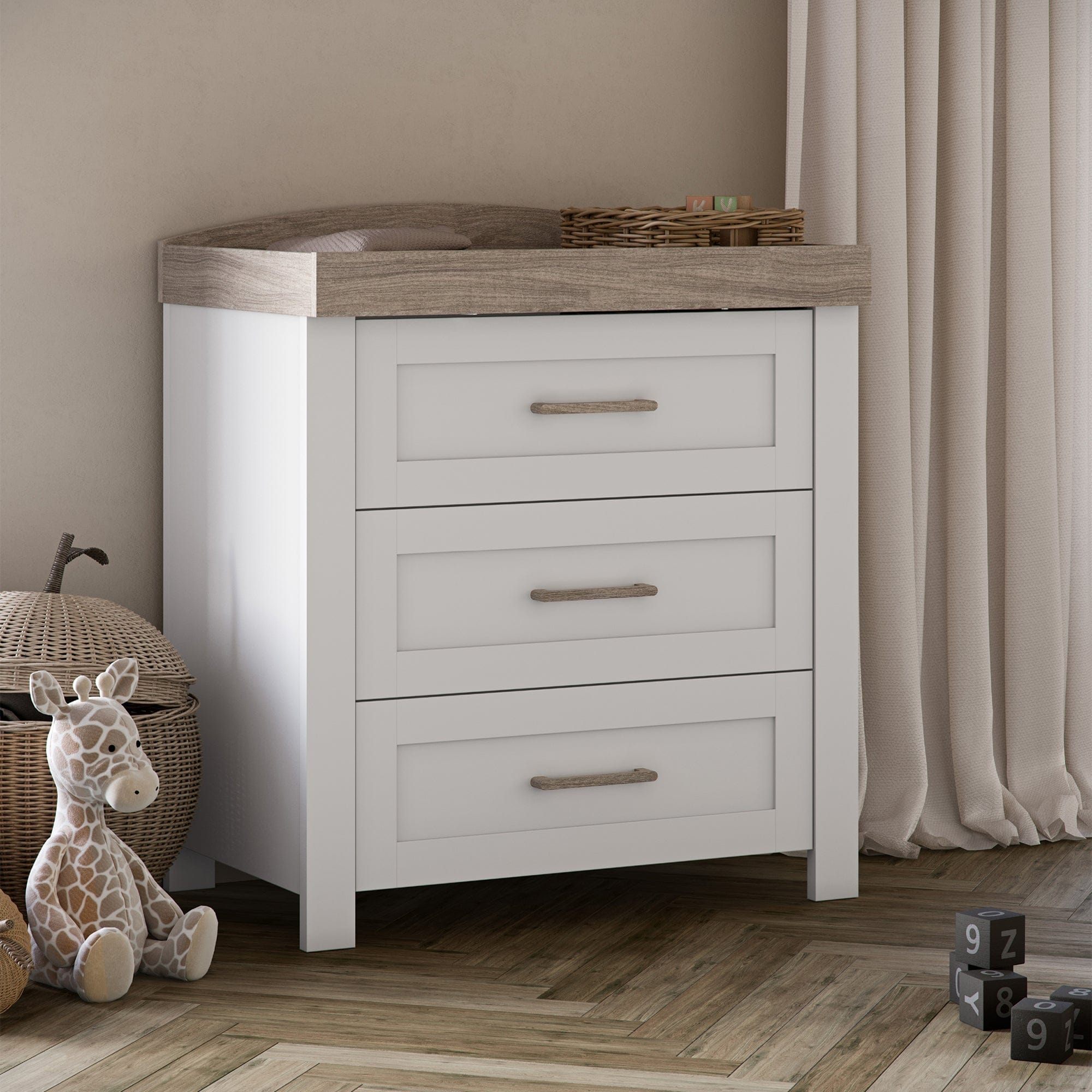 Silver Cross Valencia 2 Piece Dresser Room Set in White Ash Silver Cross Roomsets