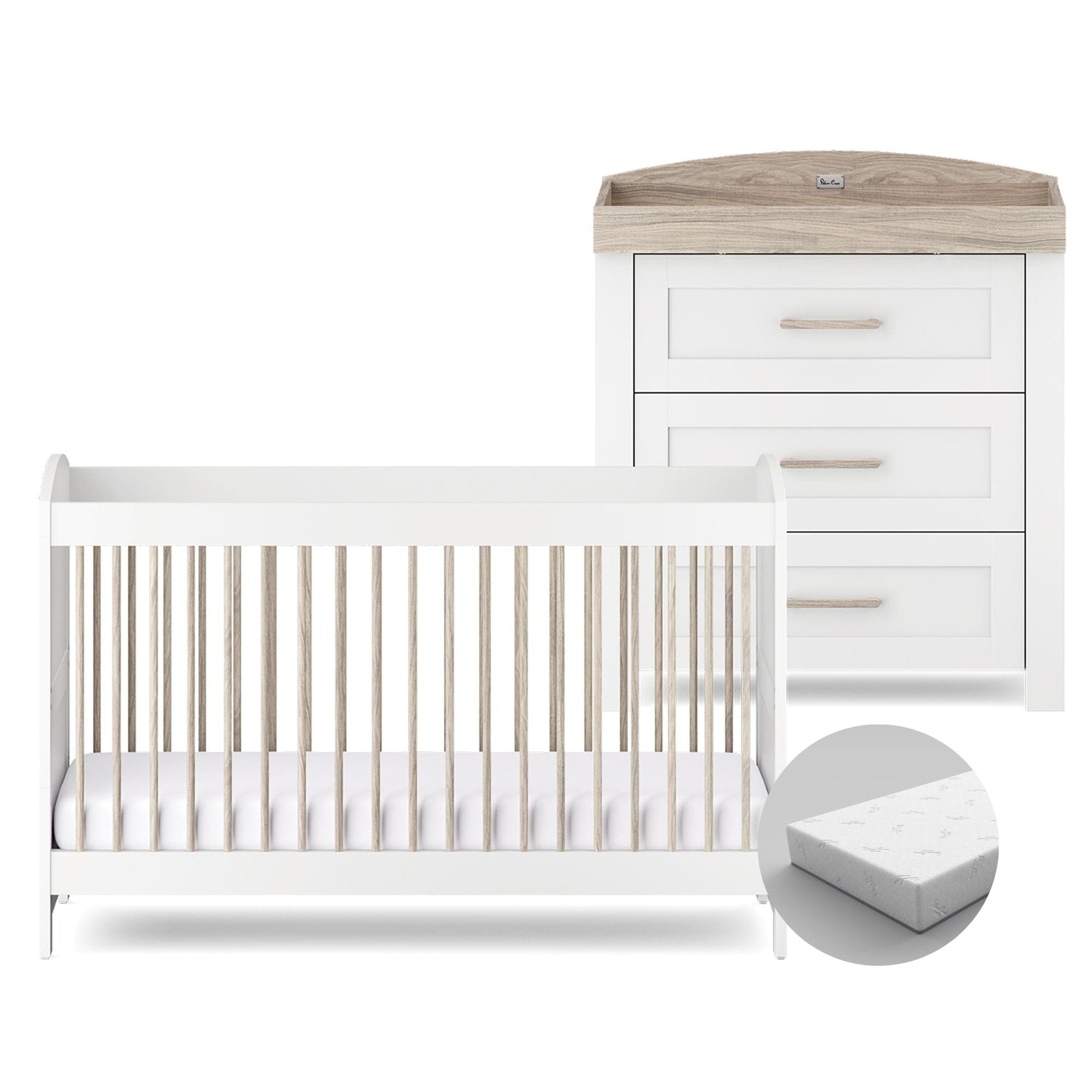 Silver Cross Valencia 2 Piece Dresser Room Set in White Ash Silver Cross Roomsets 18945-VAL-1 5055836931207