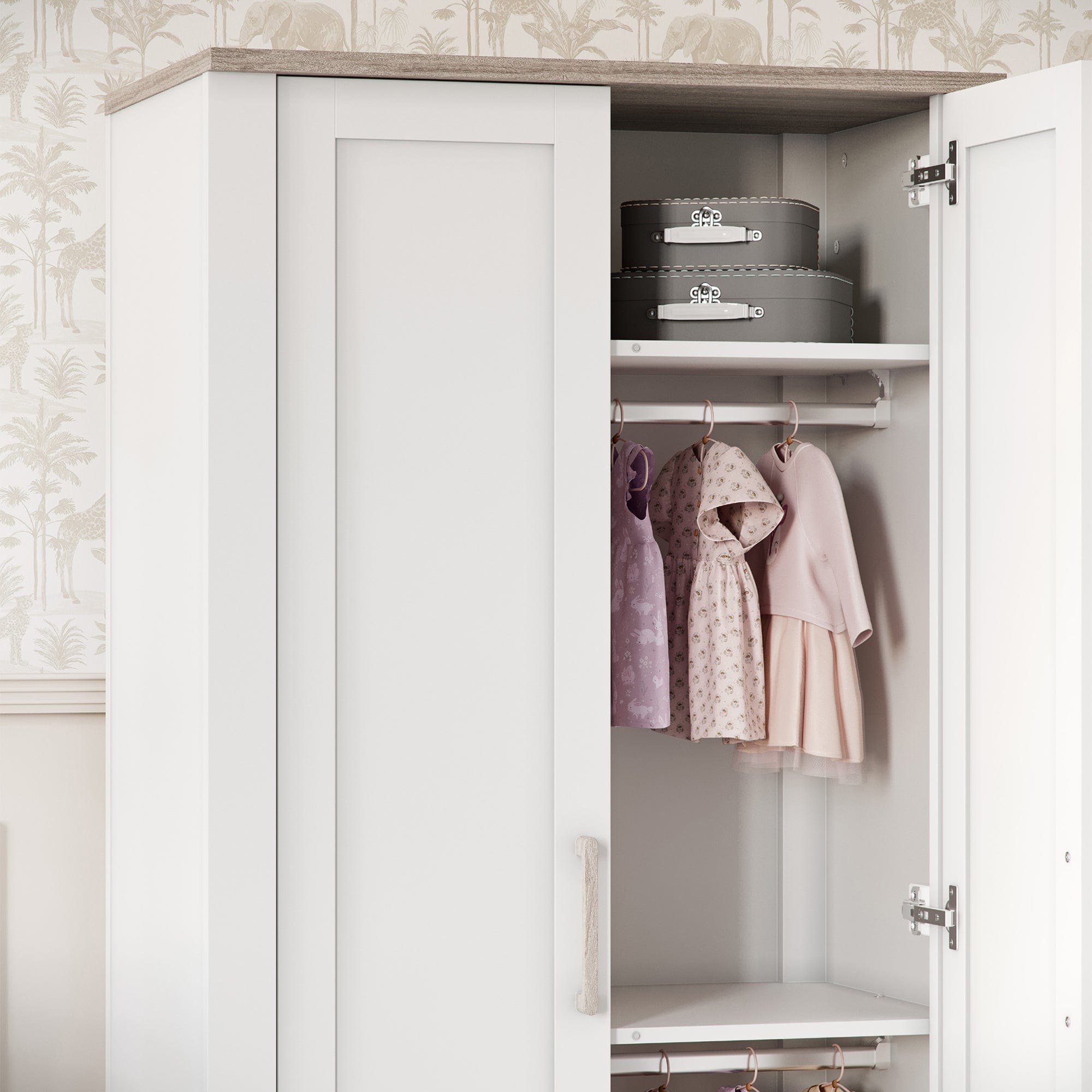 Silver Cross Valencia 2 Piece Wardrobe Room Set in White Ash Silver Cross Roomsets