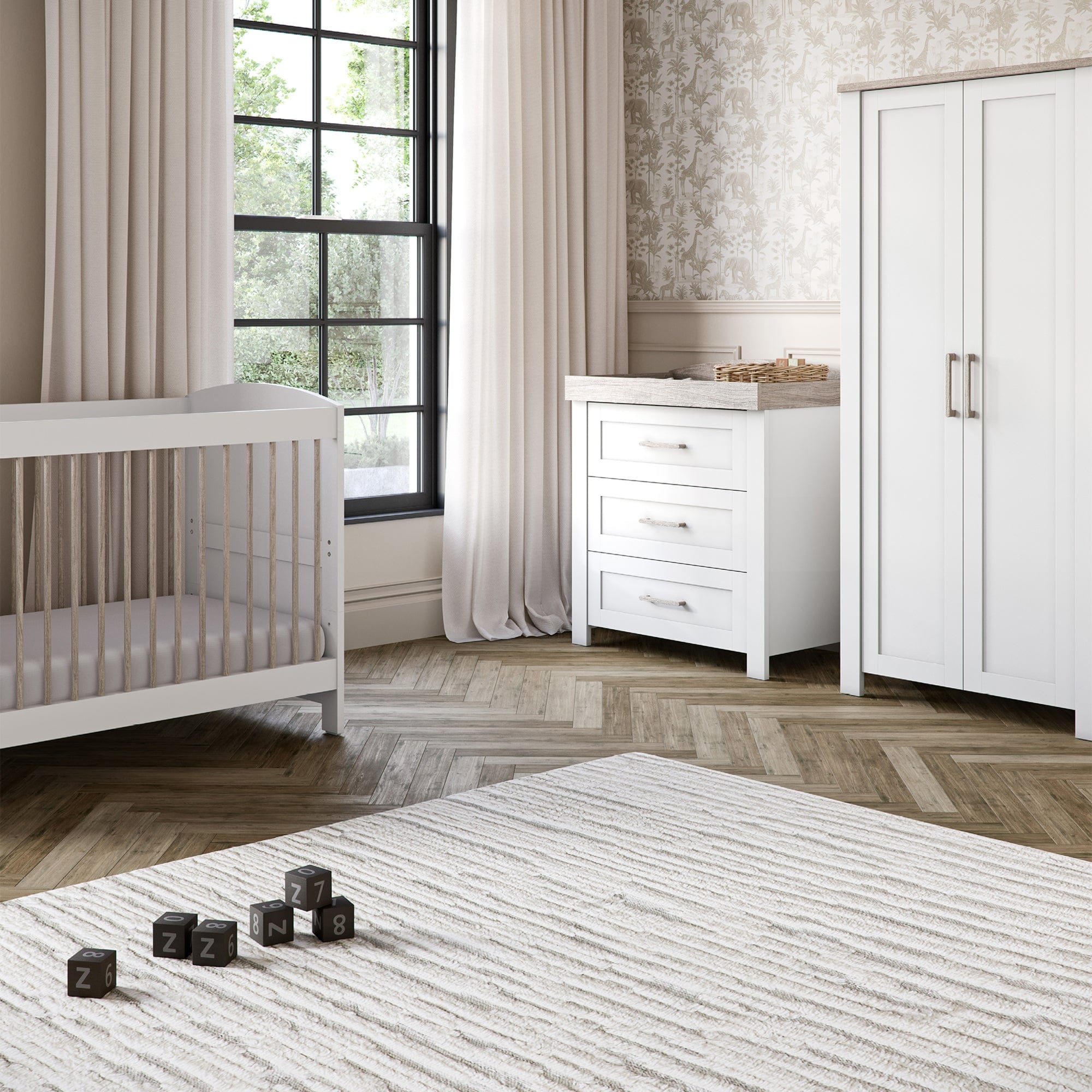 Silver Cross Valencia 3 Piece Room Set in White Ash Silver Cross Roomsets