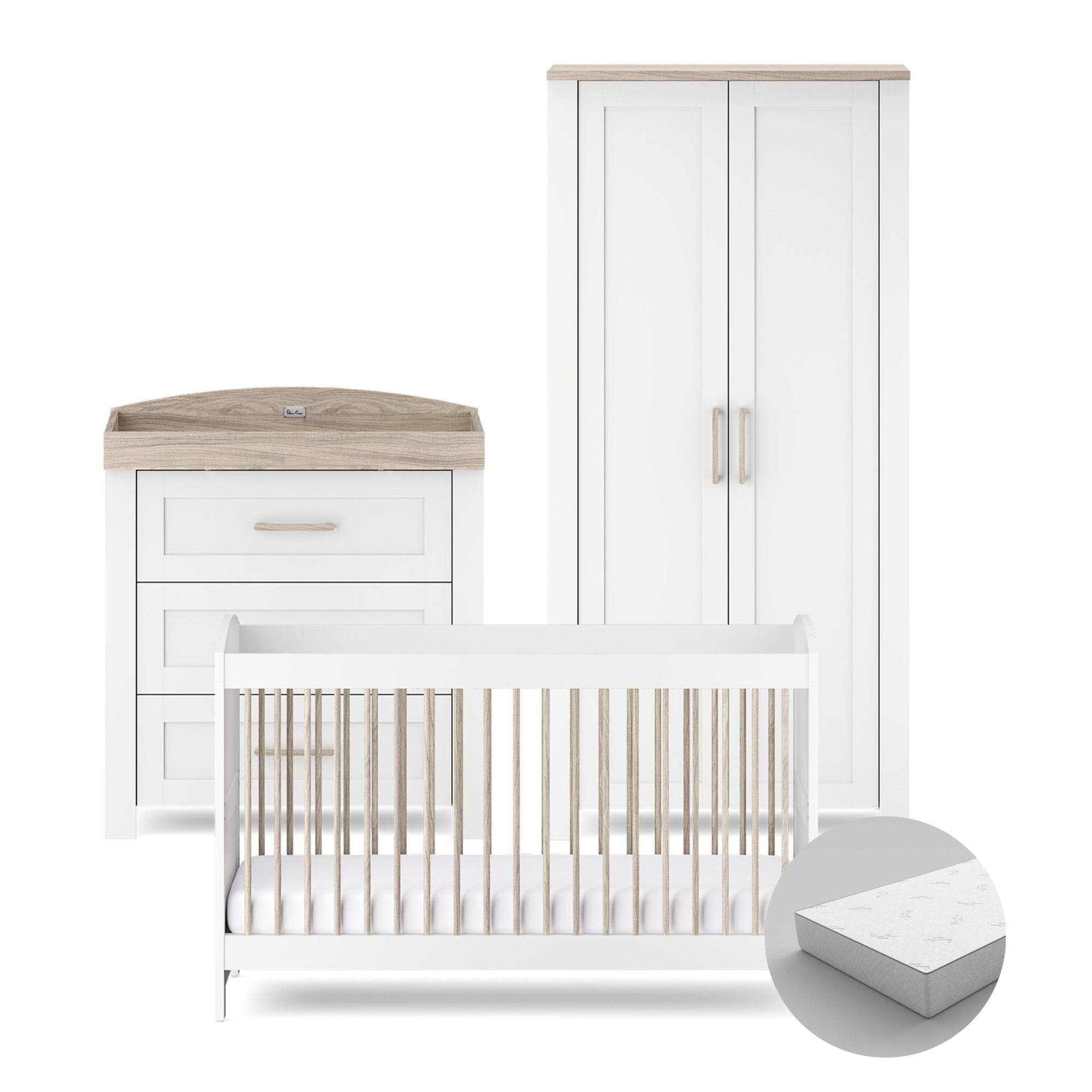 Silver Cross Valencia 3 Piece Room Set in White Ash Silver Cross Roomsets 18953-VAL-3 5055836931207