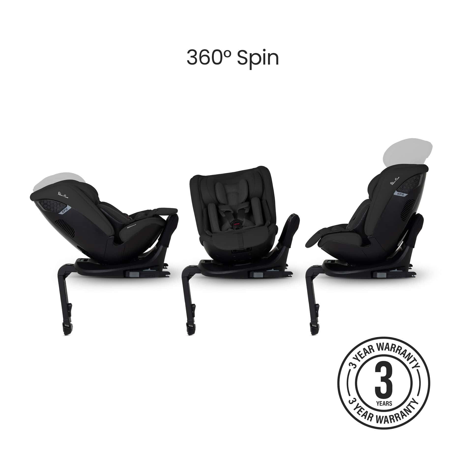 Silver Cross Motion 3 All Size 360 Car Seat in Iconic Black Toddler Car Seats SX461.IB 5055836934864