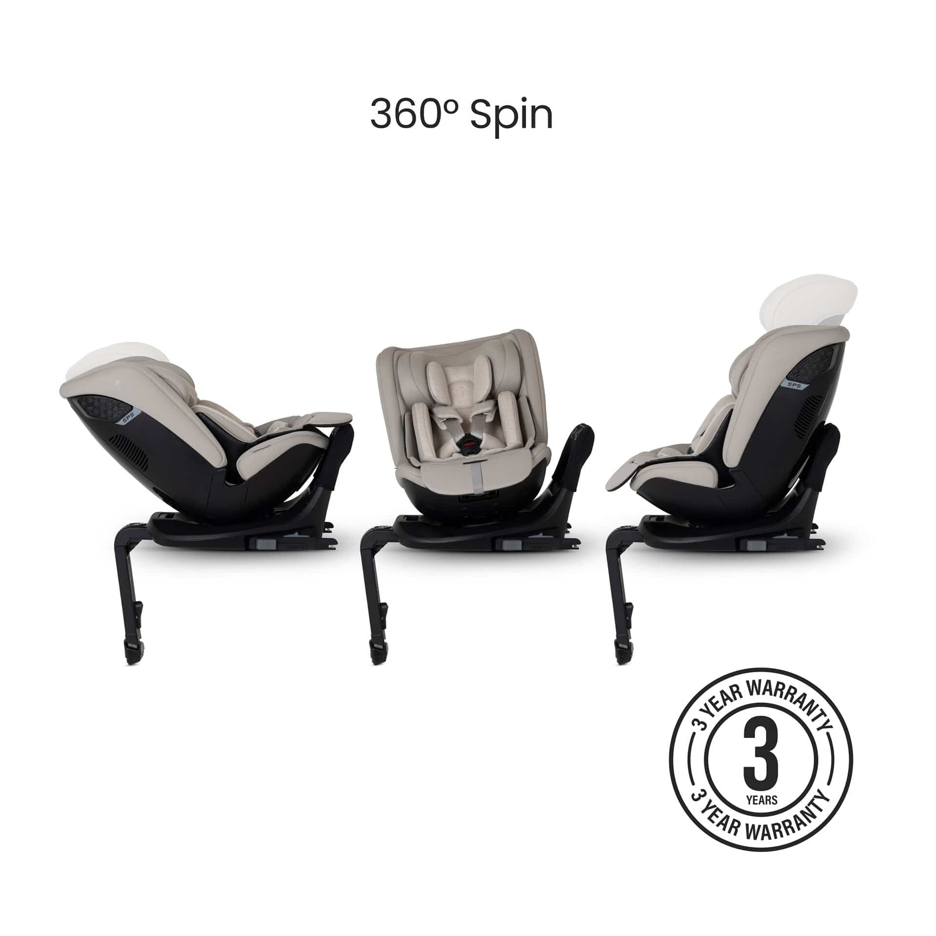 Silver Cross Motion 3 All Size 360 Car Seat in Natural Taupe Toddler Car Seats SX461.NT 5055836934871