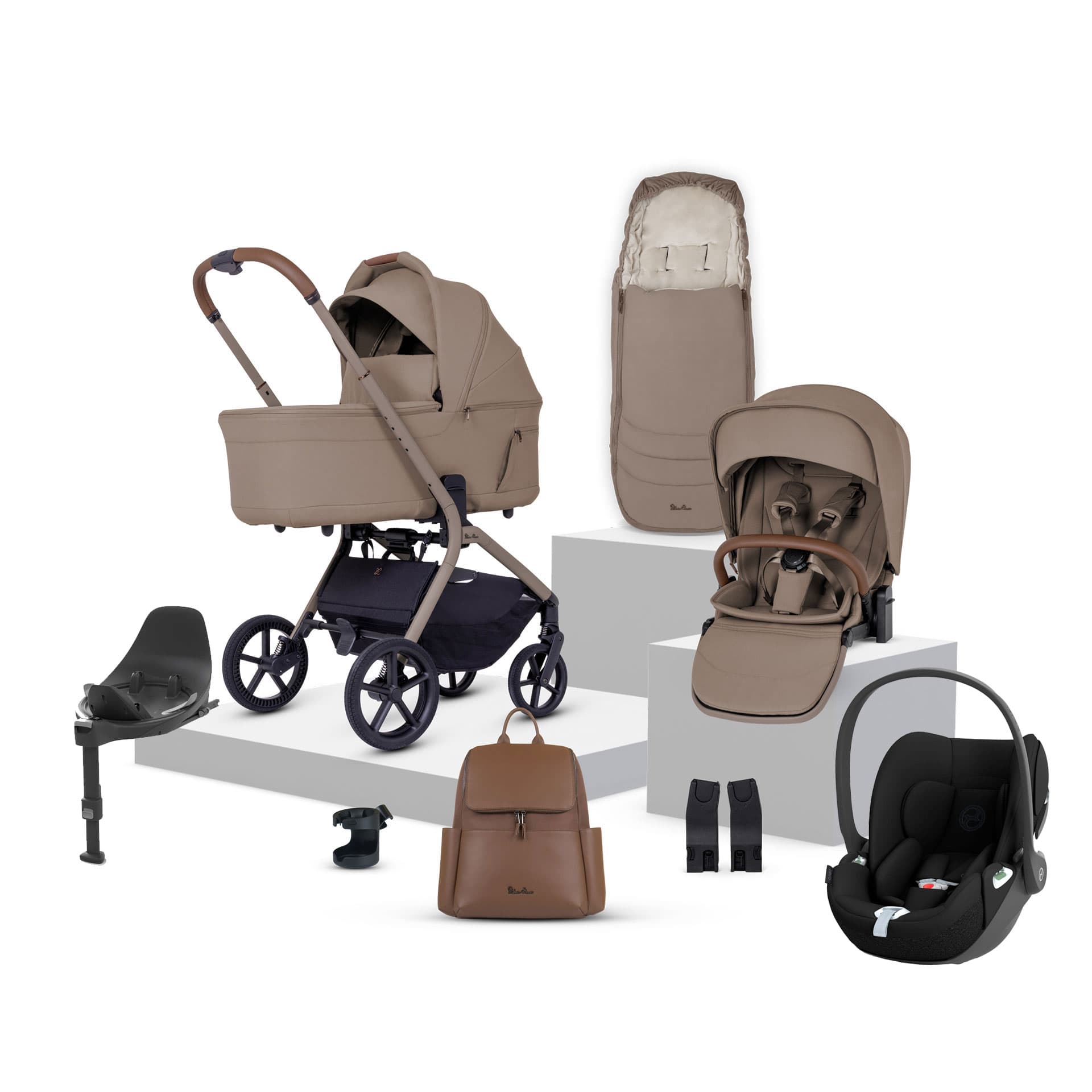 Silver Cross Breez Cybex Bundle in Champagne Travel Systems 22071-CHA-1 5055836934697