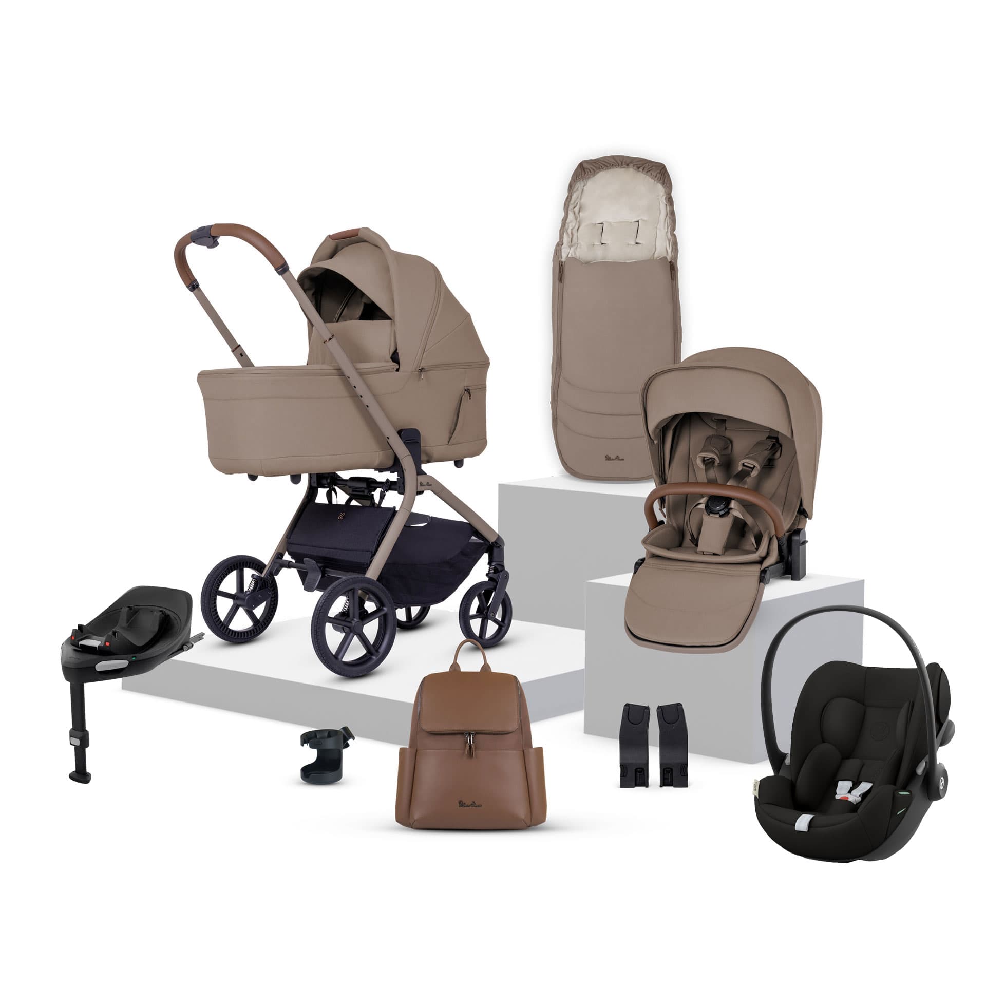Silver Cross Breez Cybex Bundle in Champagne Travel Systems 22071-CHA 5055836934697