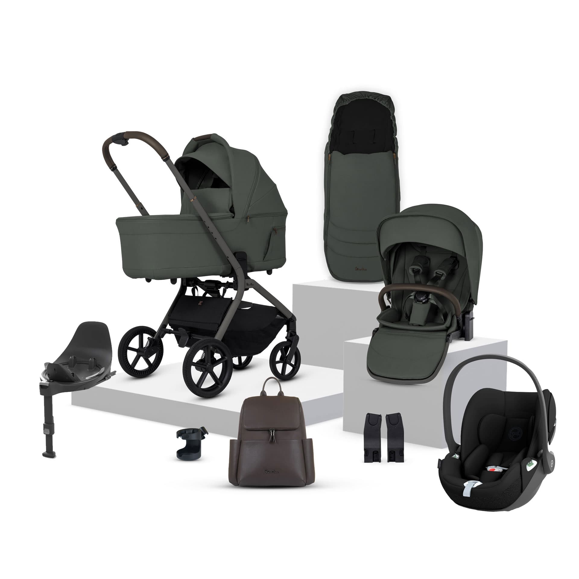 Silver Cross Breez Cybex Bundle in Pewter Travel Systems 22071-PEW-1 5055836934727