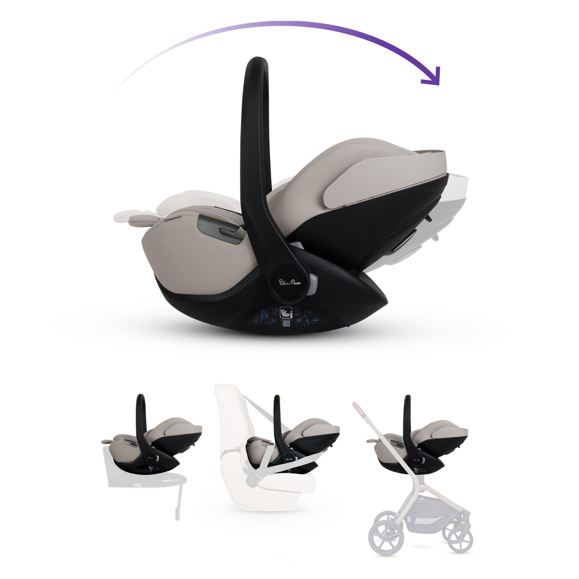 Silver Cross Breez Ultimate 360 Bundle in Champagne Travel Systems