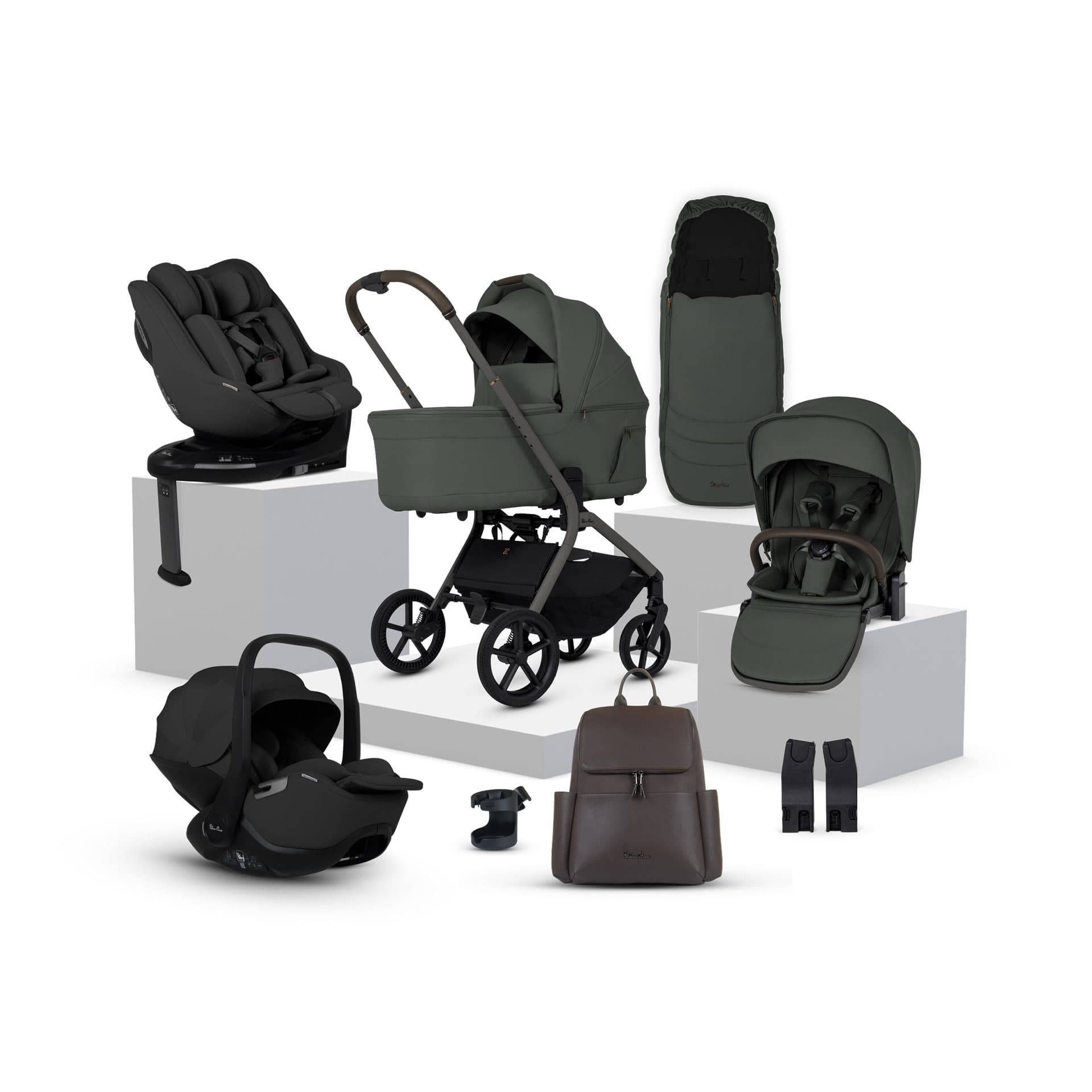 Silver Cross Breez Ultimate Family 360 Bundle in Pewter Travel Systems IBF.PW1 5055836934765