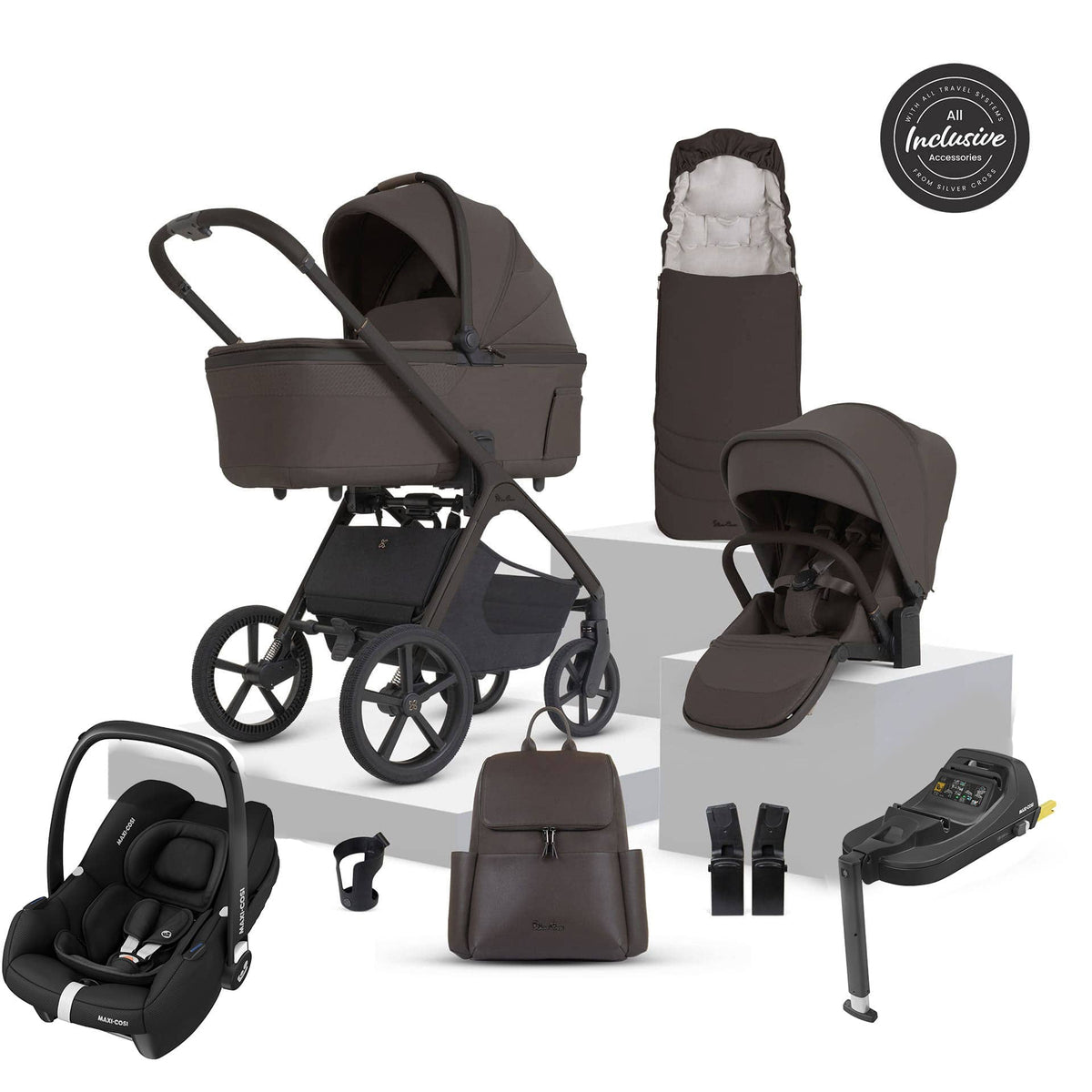 Silver Cross Cove 2 Maxi-Cosi Travel System in Chocolate Travel Systems 23121-CHO-1 5055836936134