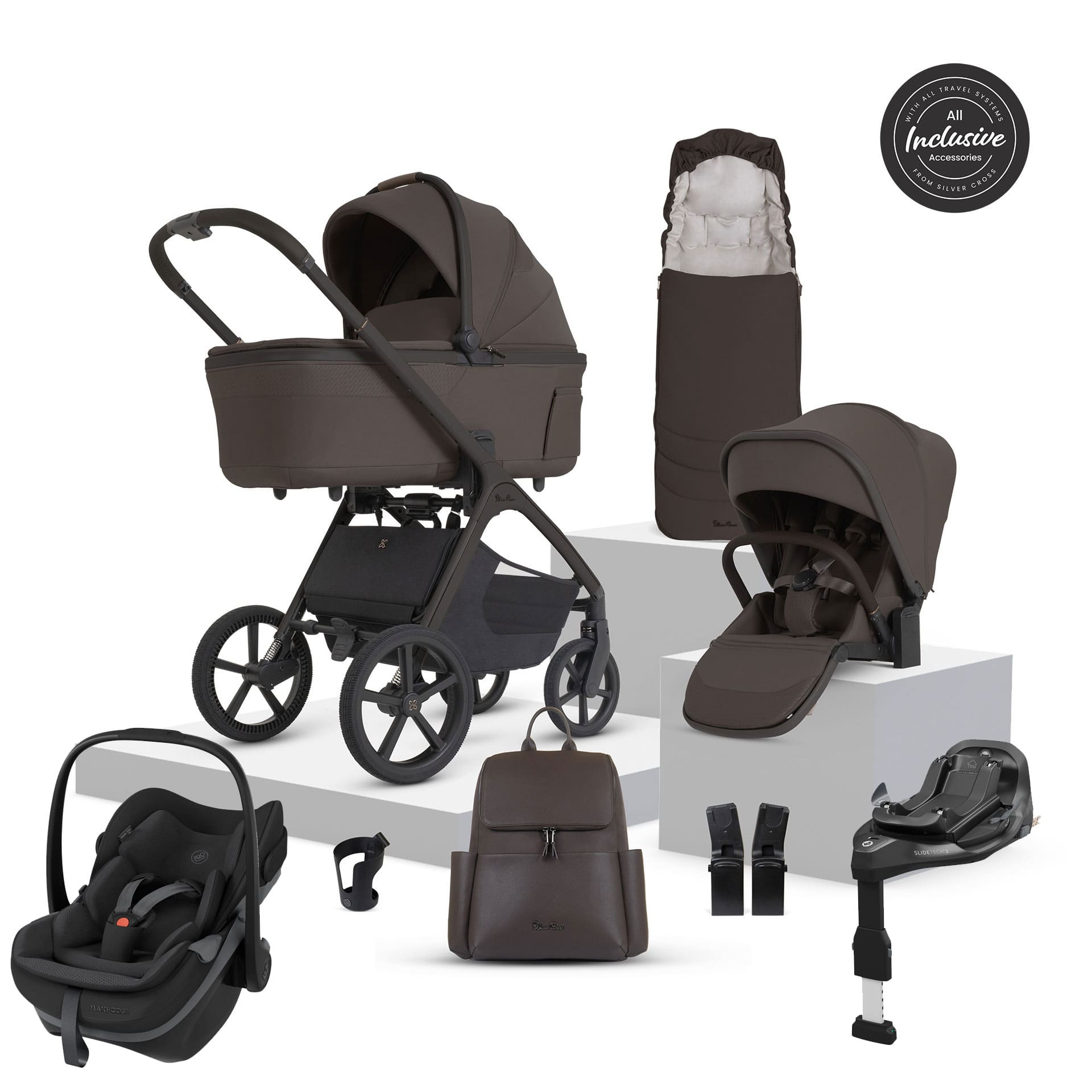 Silver Cross Cove 2 Maxi-Cosi Travel System in Chocolate Travel Systems 23121-CHO 5055836936134