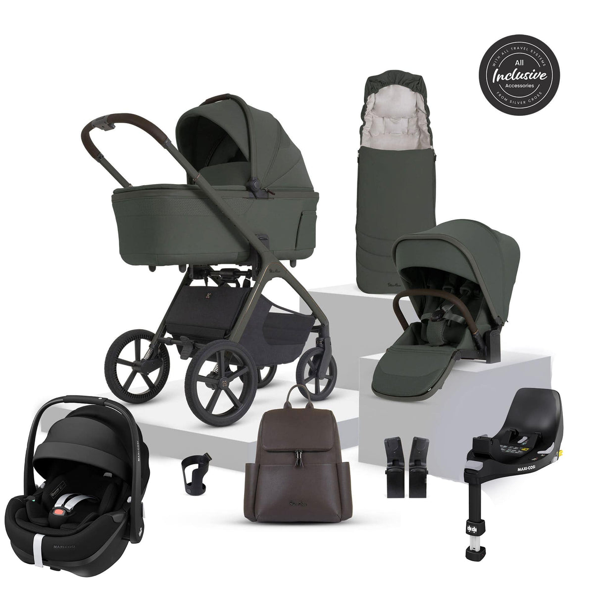 Silver Cross Cove 2 Maxi-Cosi Travel System in Pewter Travel Systems 23121-PEW-2 5055836936158