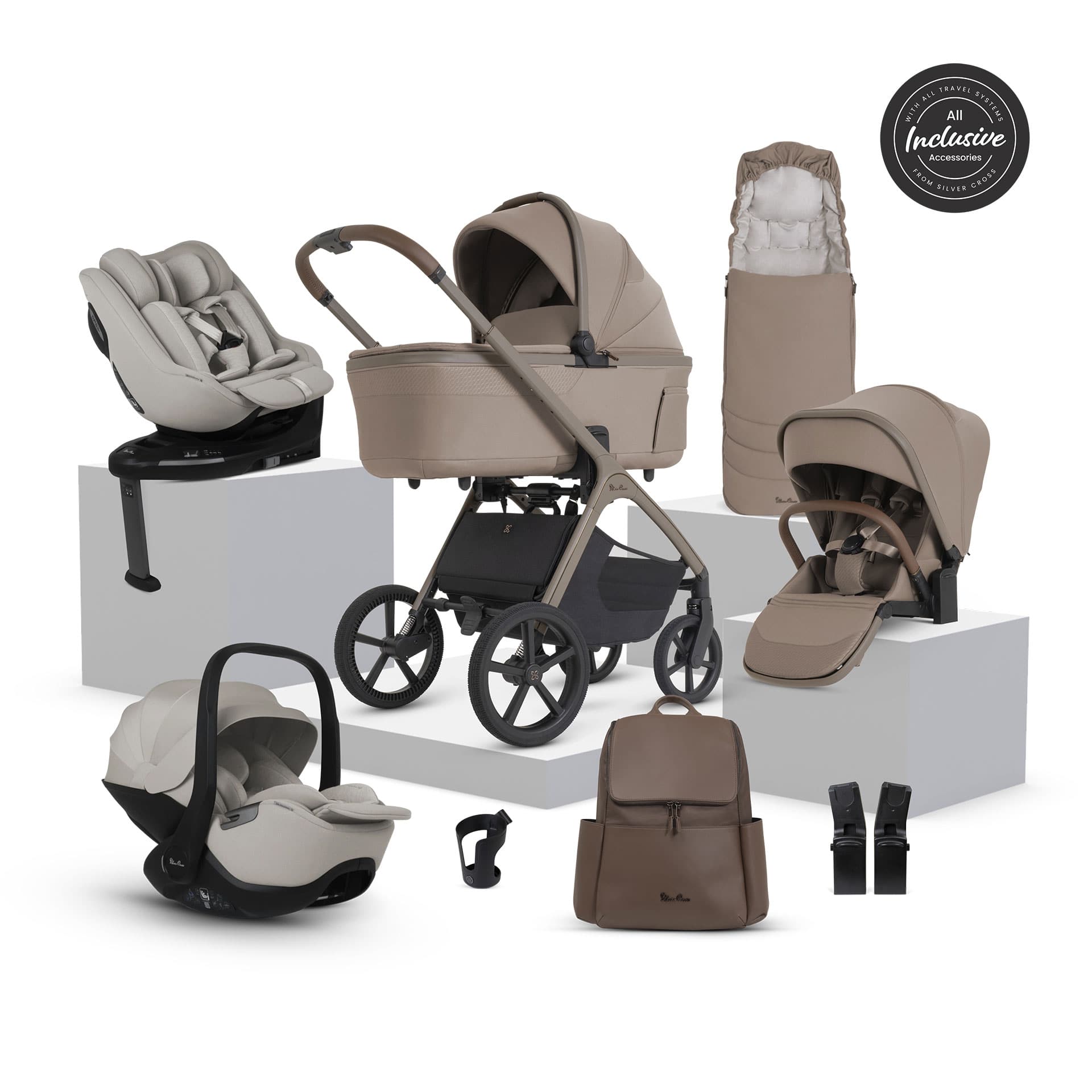 Silver Cross Cove 2 Ultimate 360 Family Bundle in Champagne Travel Systems 23111-CHA-1 5055836936219