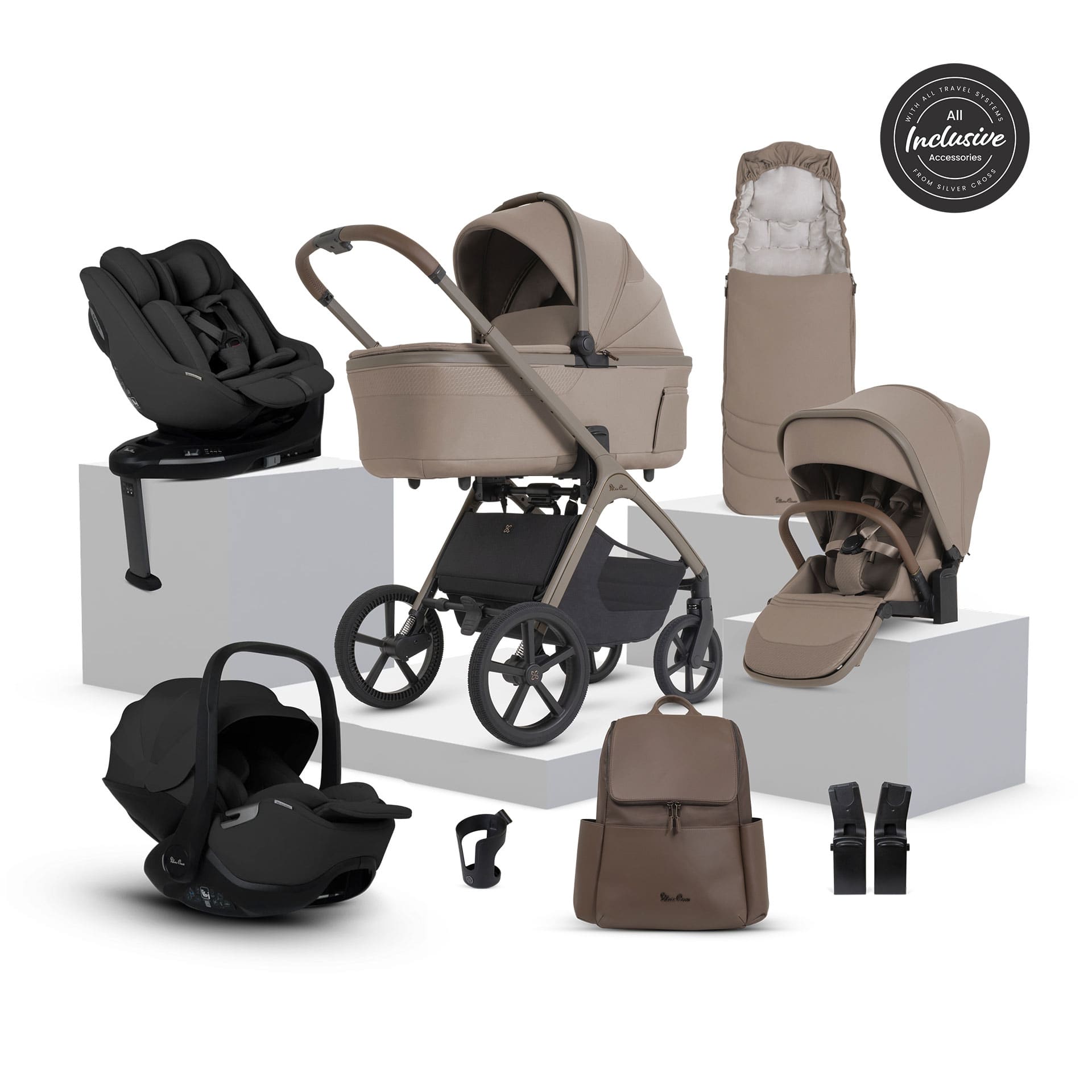 Silver Cross Cove 2 Ultimate 360 Family Bundle in Champagne Travel Systems 23111-CHA 5055836936219