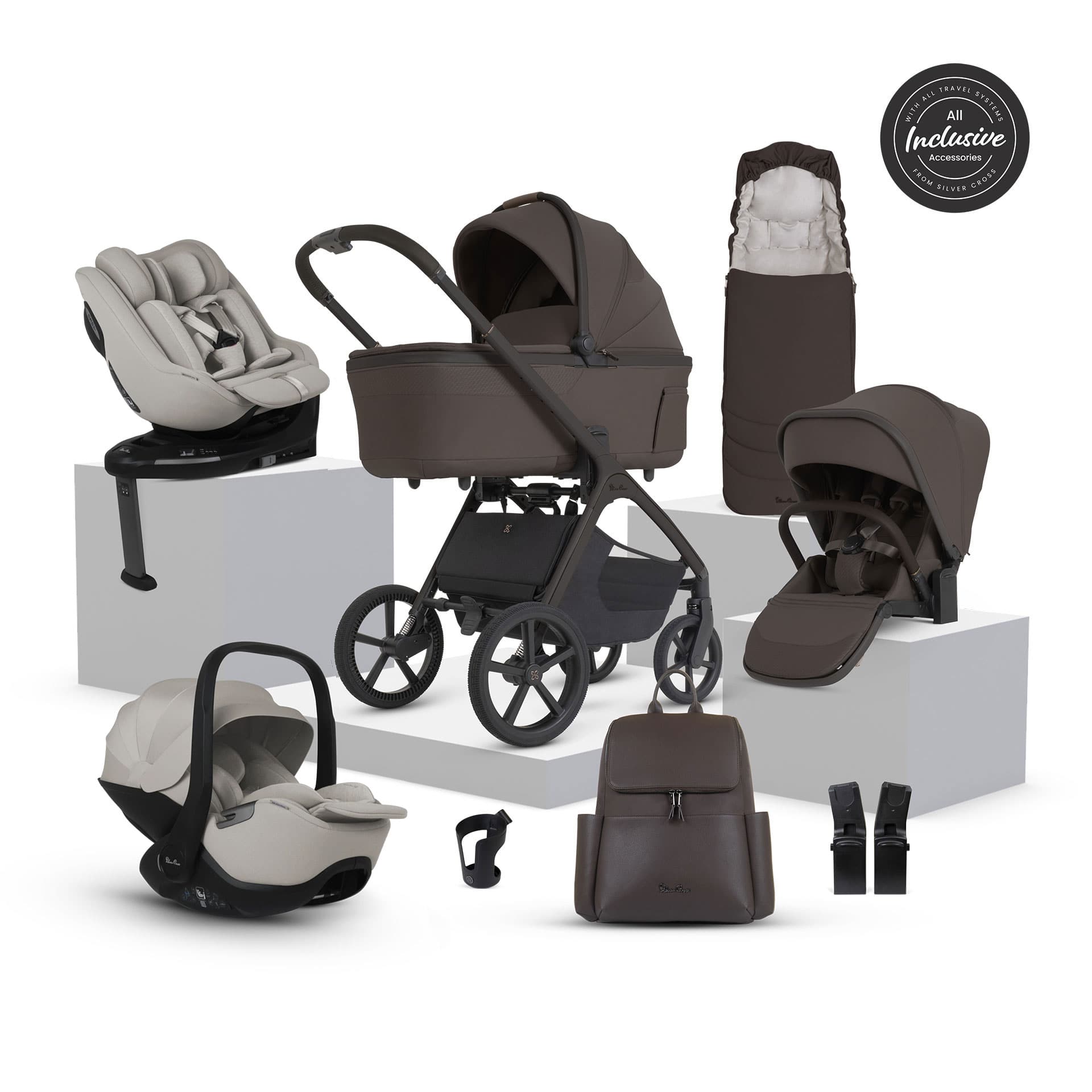 Silver Cross Cove 2 Ultimate 360 Family Bundle in Chocolate Travel Systems 23111-CHO-1 5055836936233