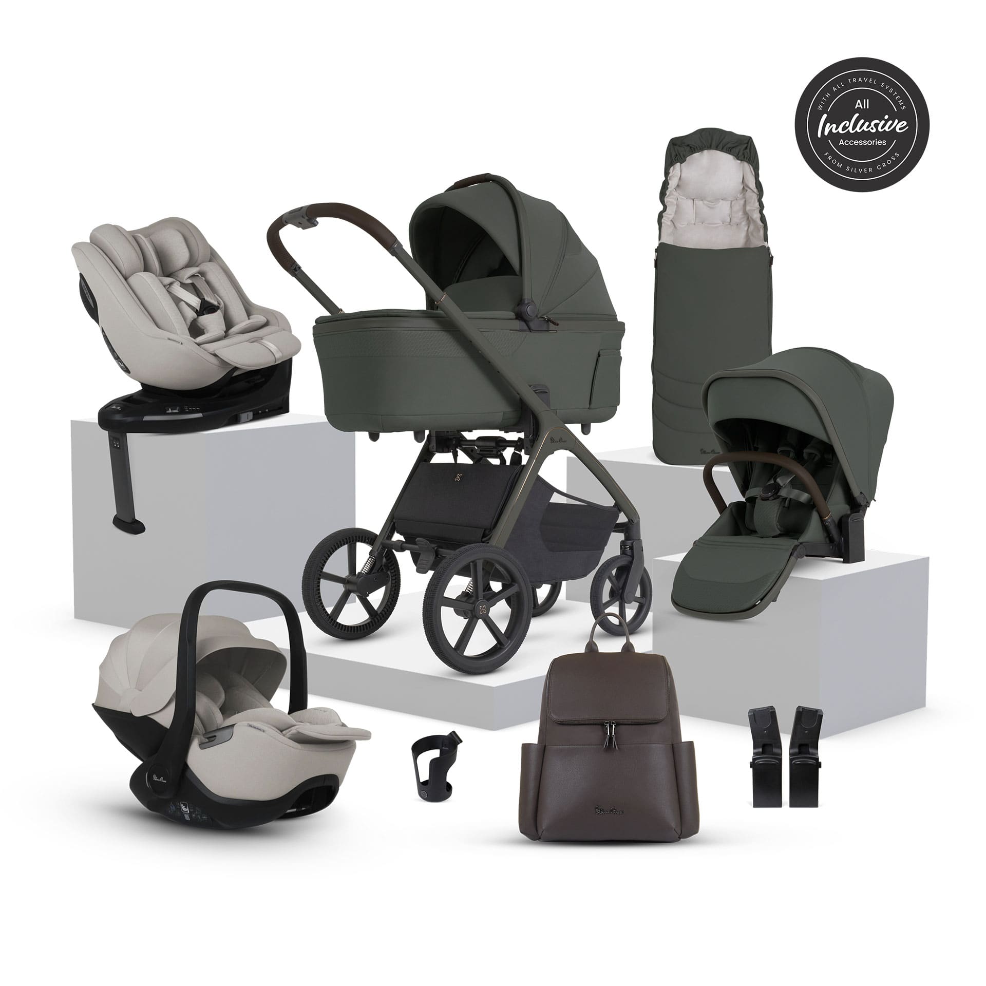 Silver Cross Cove 2 Ultimate 360 Family Bundle in Pewter Travel Systems 23111-PEW-1 5055836936219