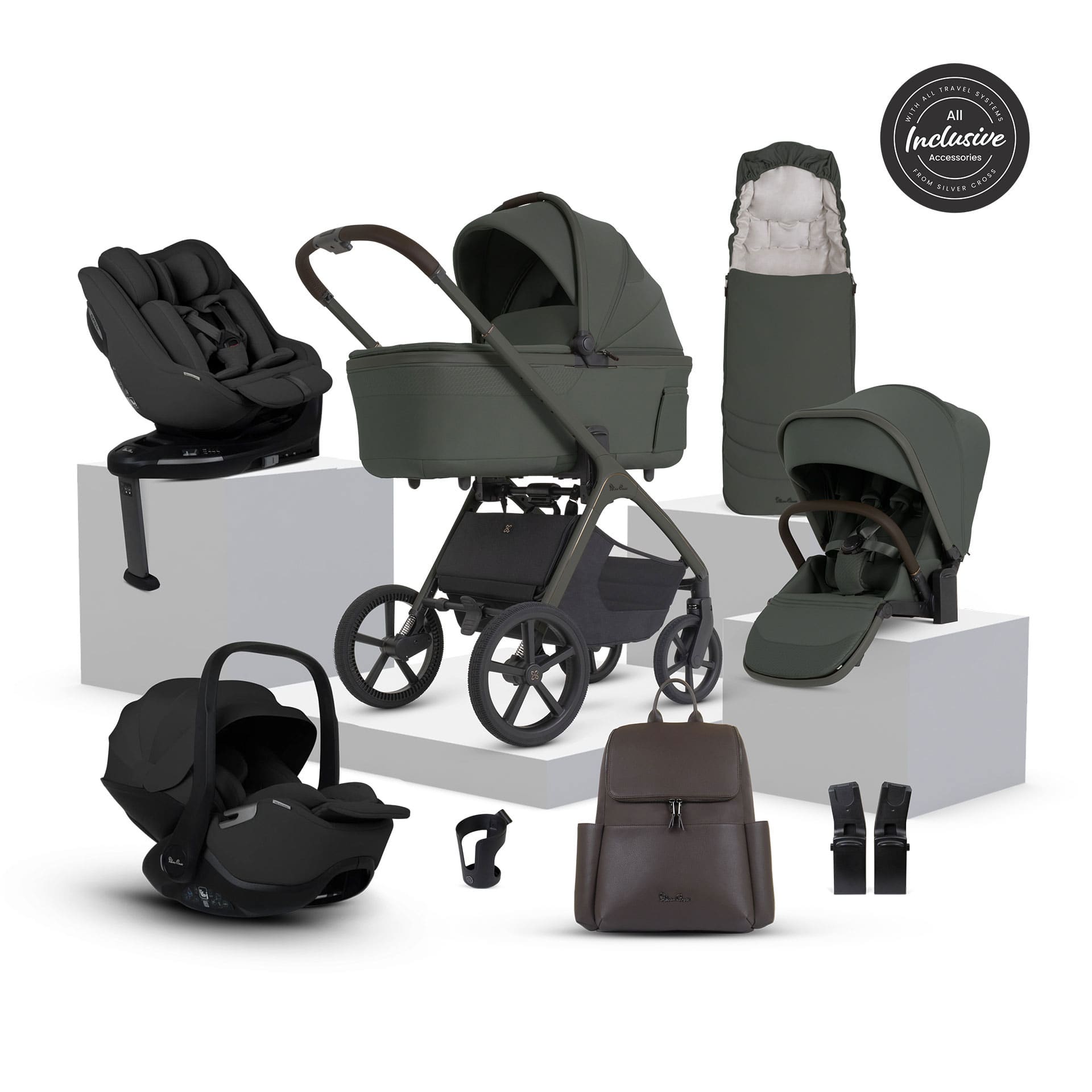 Silver Cross Cove 2 Ultimate 360 Family Bundle in Pewter Travel Systems 23111-PEW 5055836936219