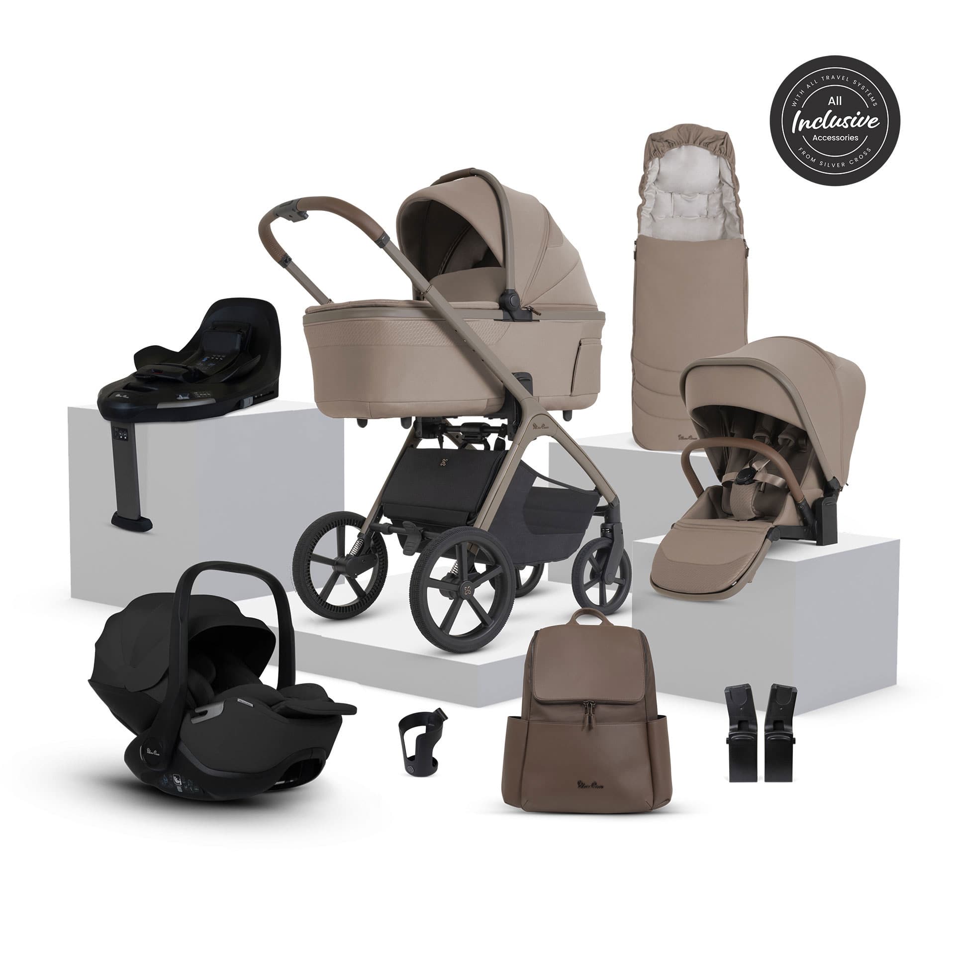 Silver Cross Cove 2 Ultimate 360 Infant Carrier Bundle in Champagne Travel Systems 23101-CHA 5055836936165