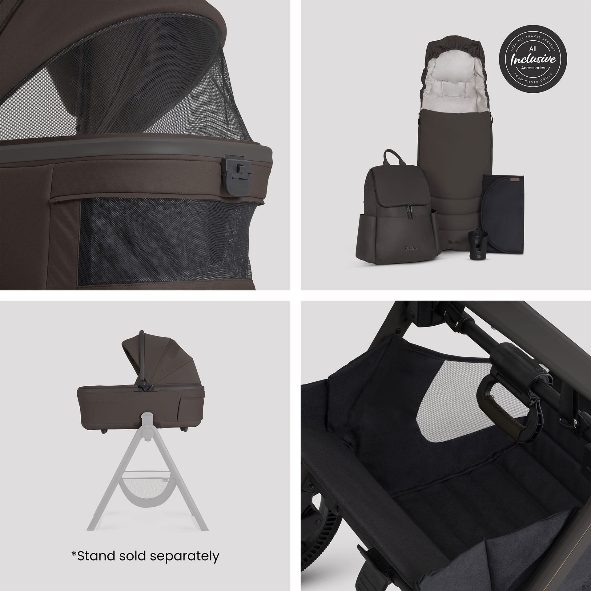 Silver Cross Cove 2 Ultimate 360 Infant Carrier Bundle in Chocolate Travel Systems