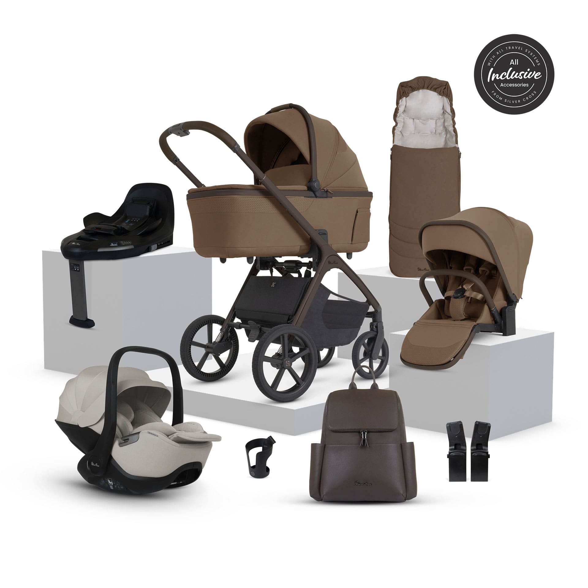 Silver Cross Cove 2 Ultimate 360 Infant Carrier Bundle in Maple Travel Systems