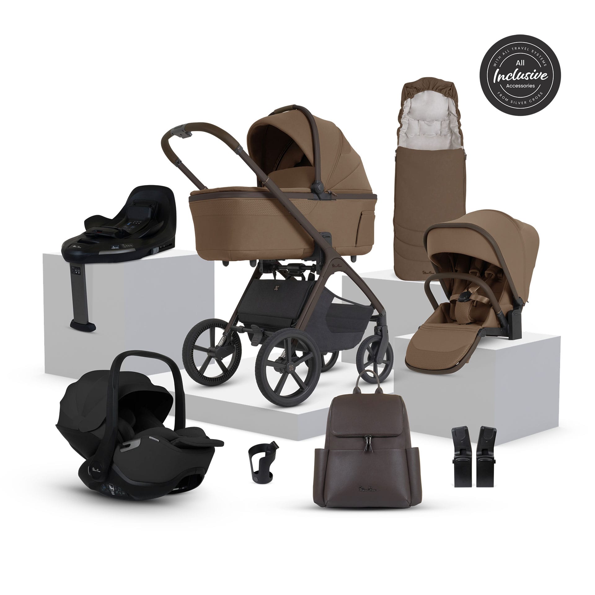 Silver Cross Cove 2 Ultimate 360 Infant Carrier Bundle in Maple Travel Systems