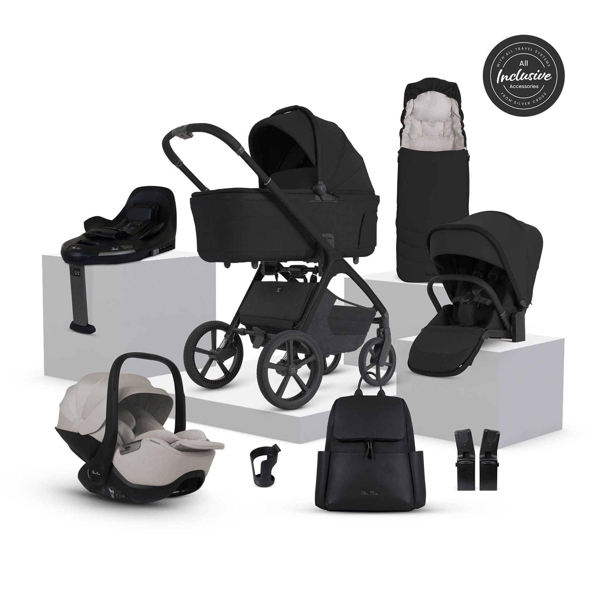 Silver Cross Cove 2 Ultimate 360 Infant Carrier Bundle in Onyx Travel Systems