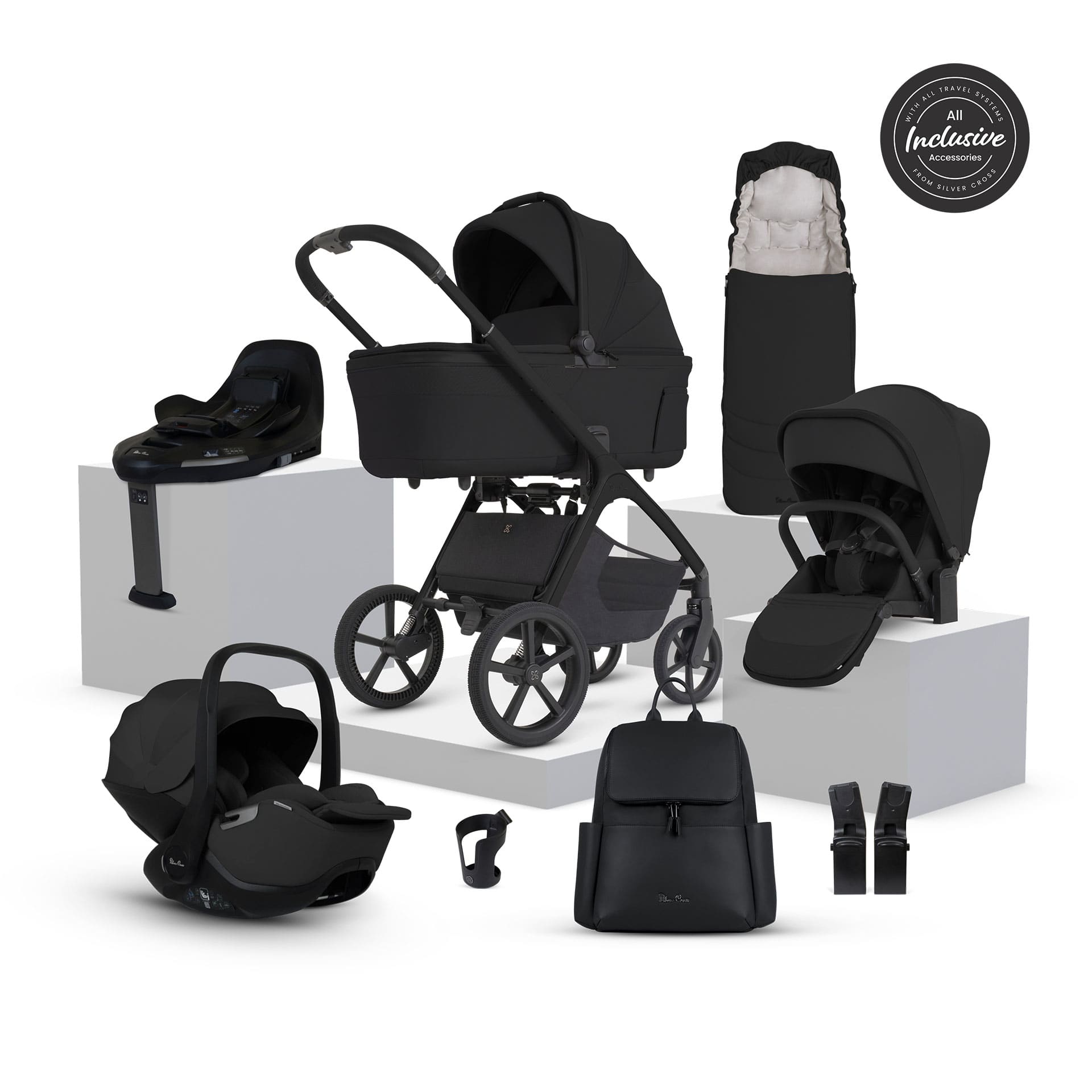 Silver Cross Cove 2 Ultimate 360 Infant Carrier Bundle in Onyx Travel Systems