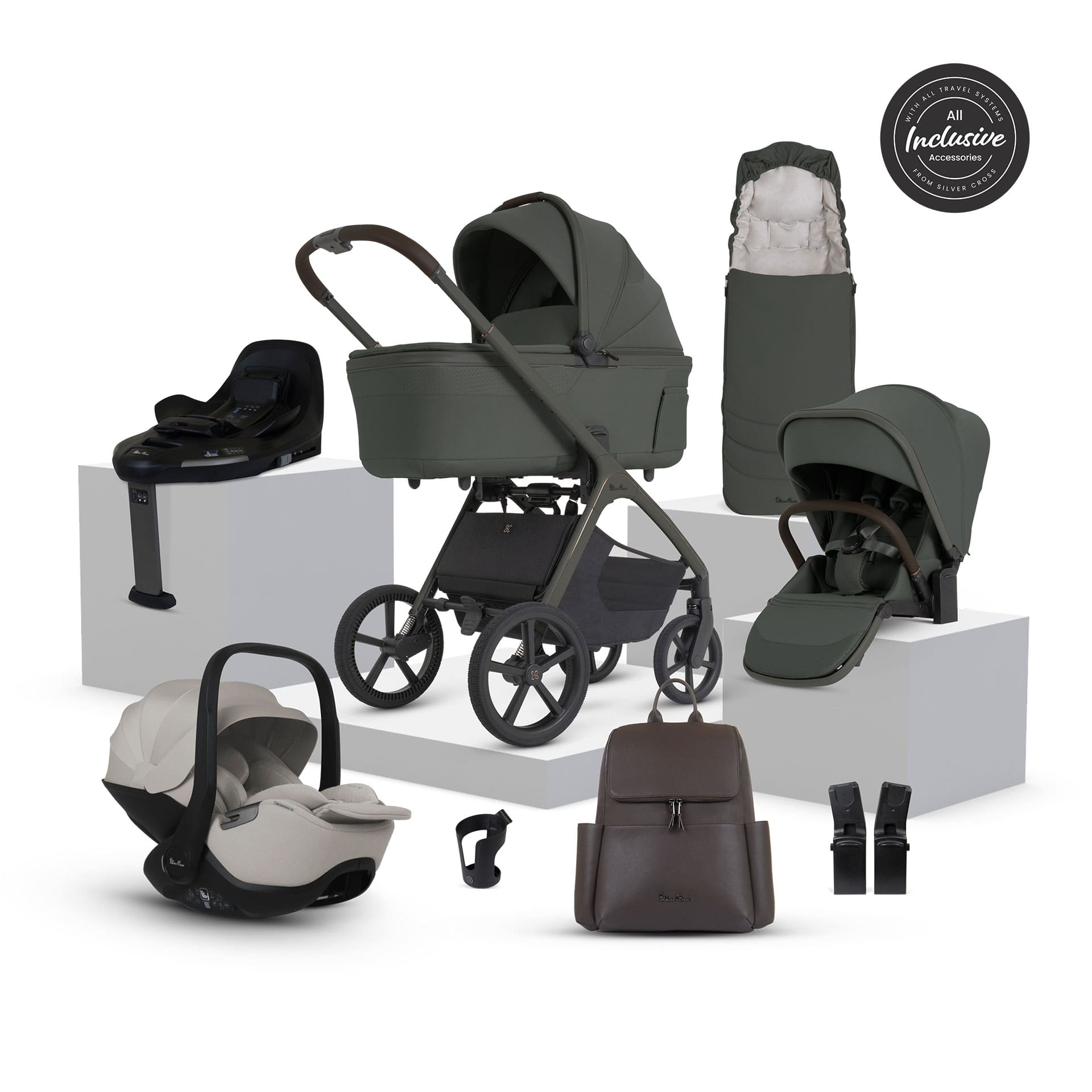 Silver Cross Cove 2 Ultimate 360 Infant Carrier Bundle in Pewter Travel Systems