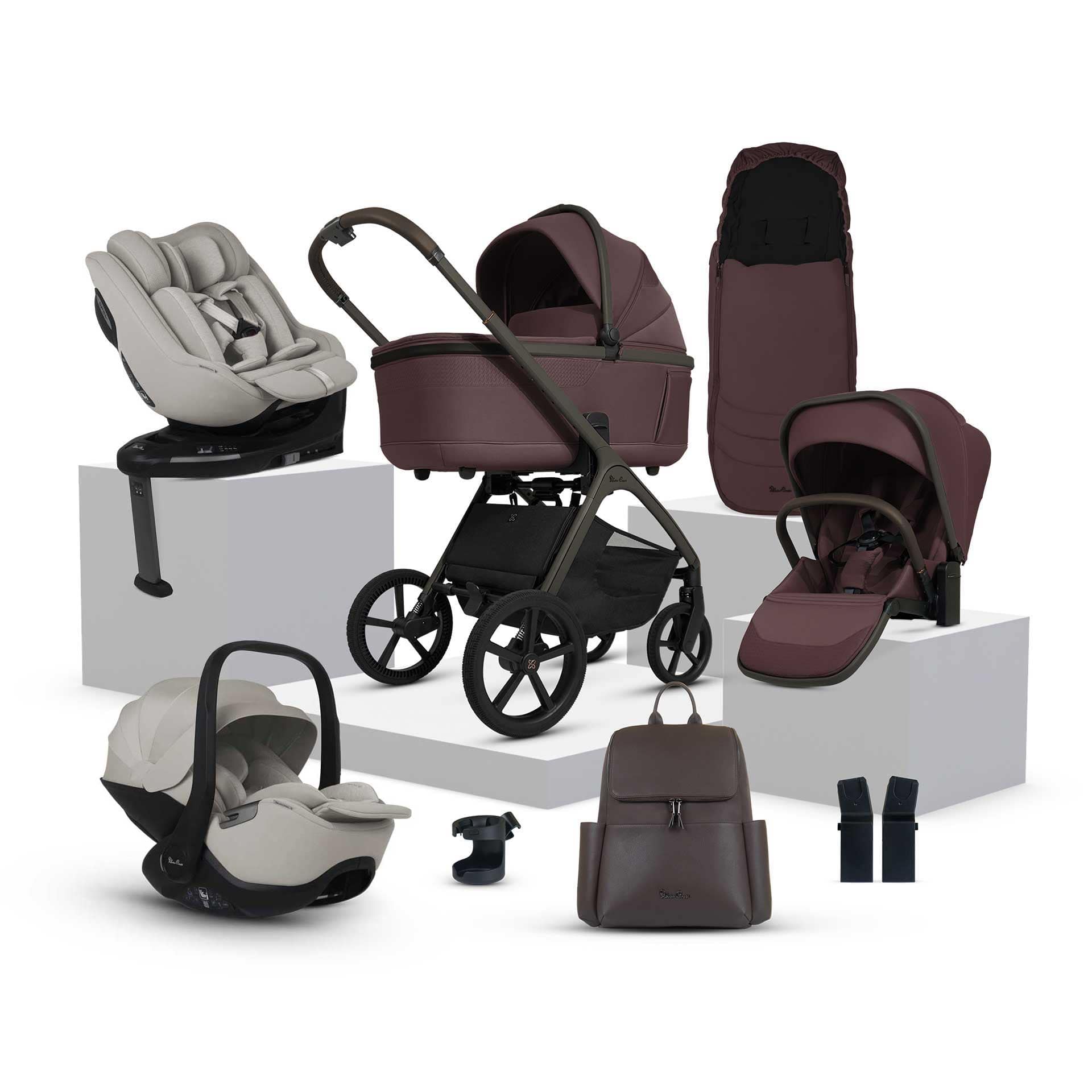 Silver Cross Cove Ultimate 360 Family Car Seat Bundle - Damson Travel Systems ICF.DSB-1 5055836931047