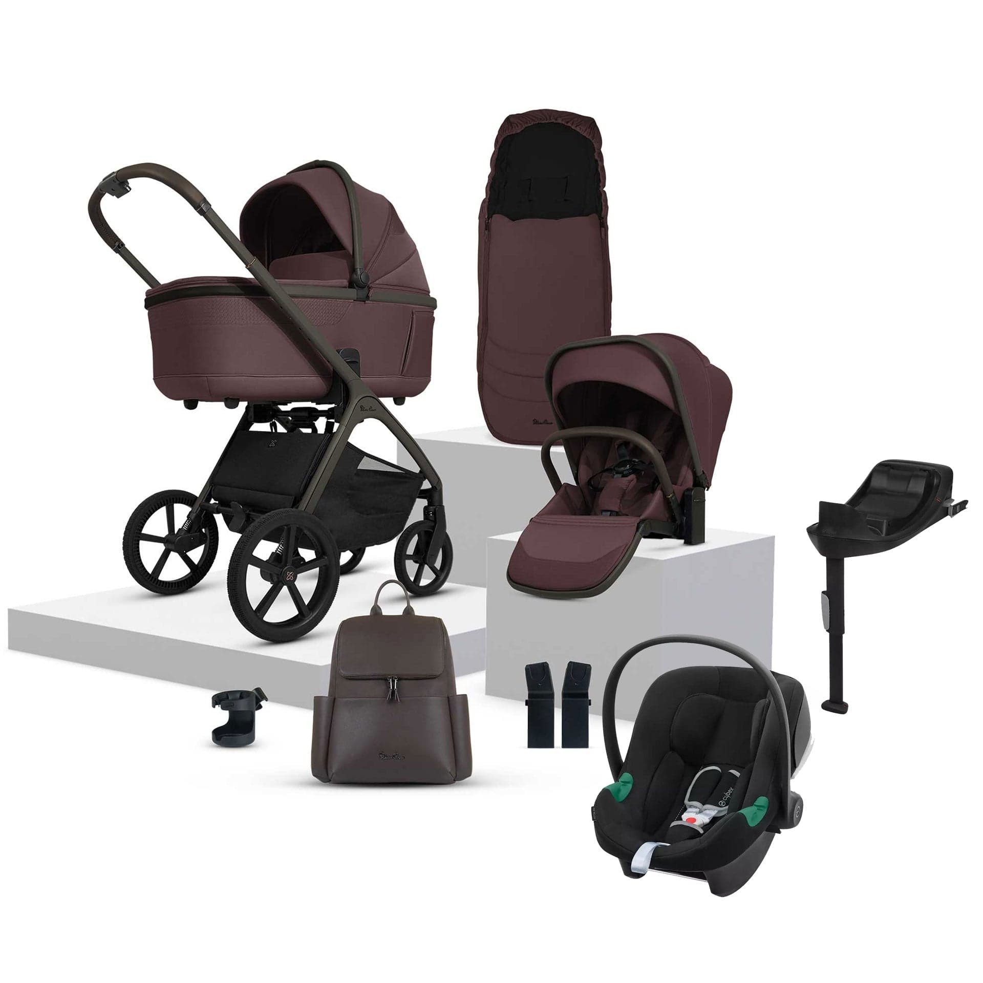 Silver Cross Cove Ultimate Cybex Travel System in Damson Travel Systems 20107-DS-4 5055836931047