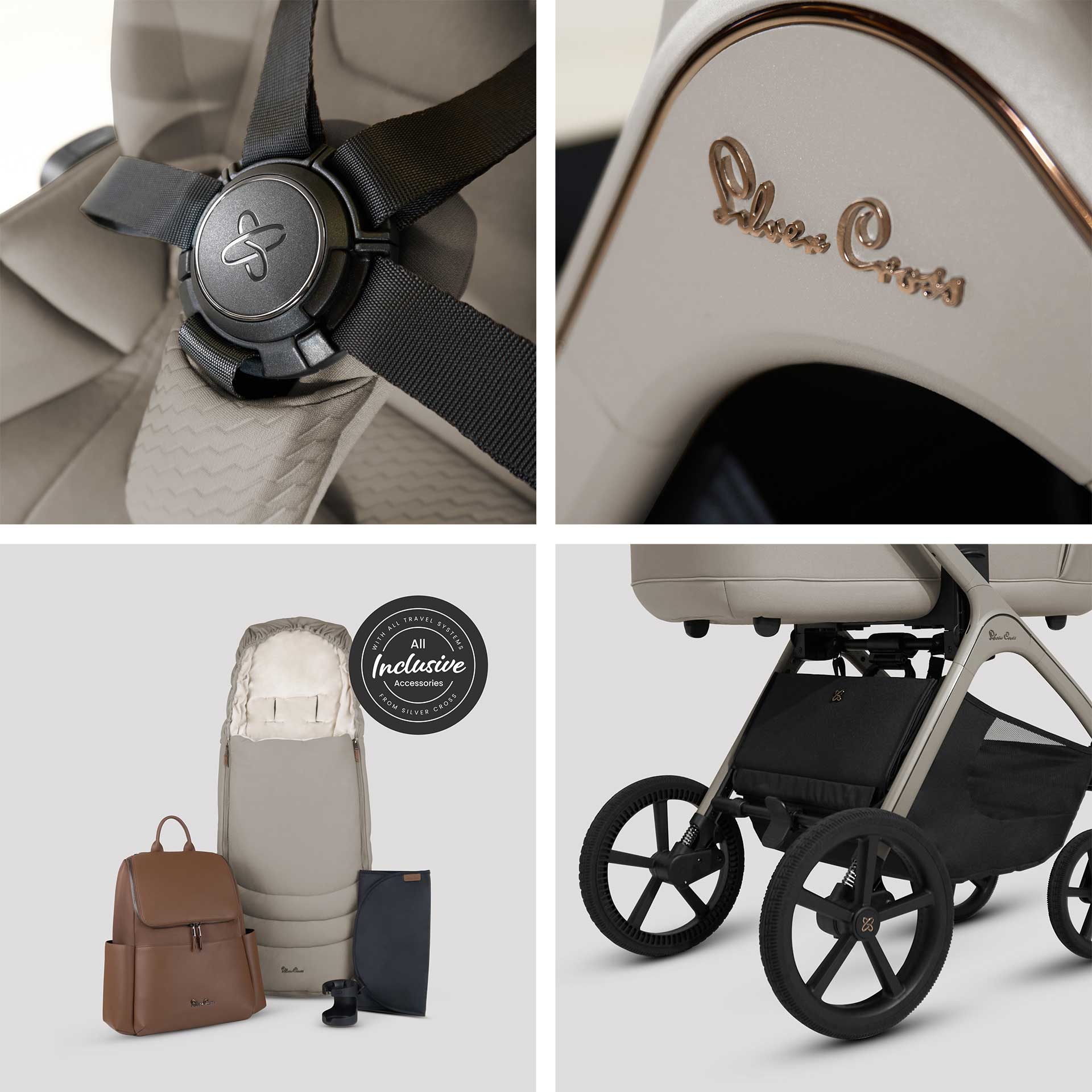 Silver Cross Cove Ultimate Maxi-Cosi Travel System in Champagne Travel Systems