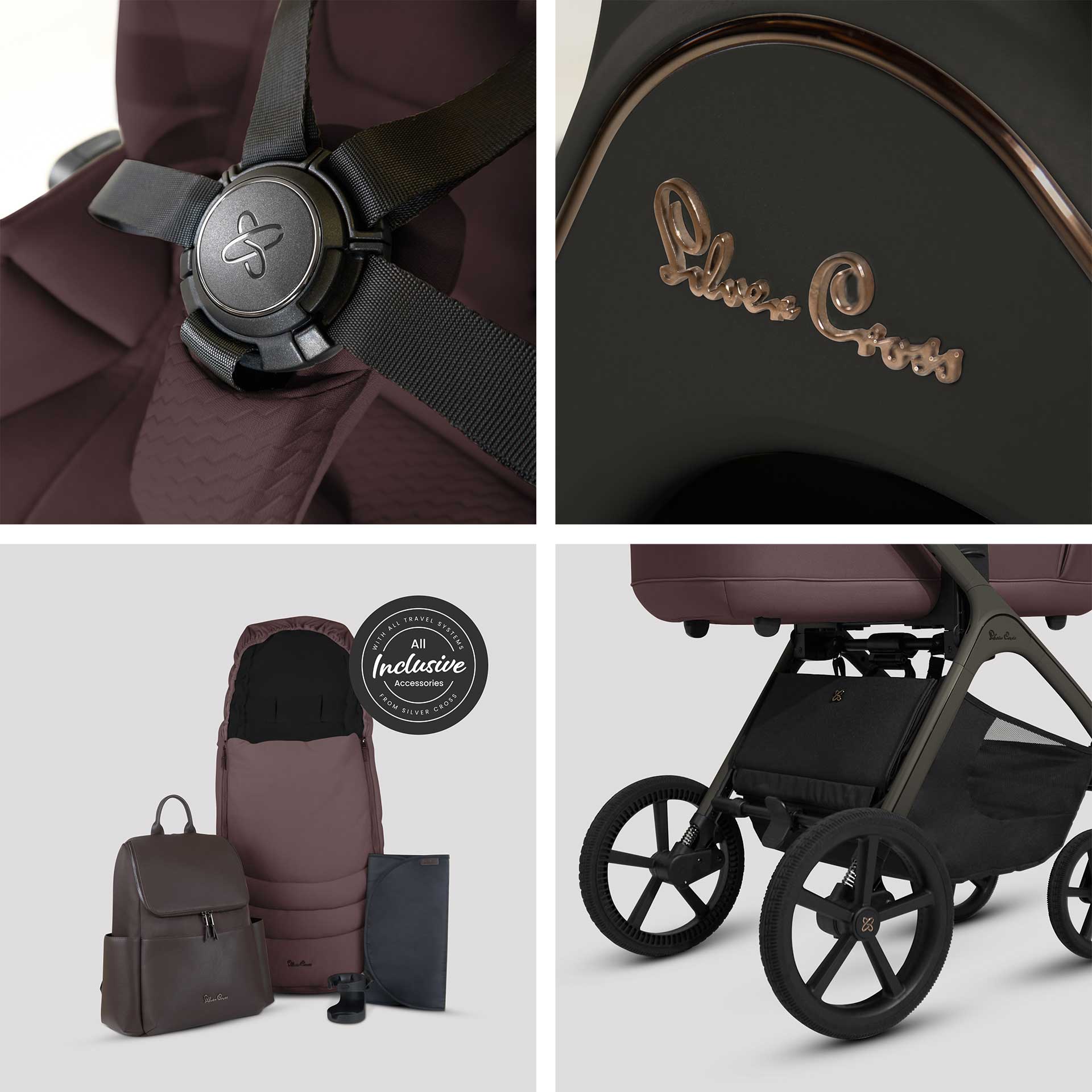 Silver Cross Cove Ultimate Maxi-Cosi Travel System in Damson Travel Systems