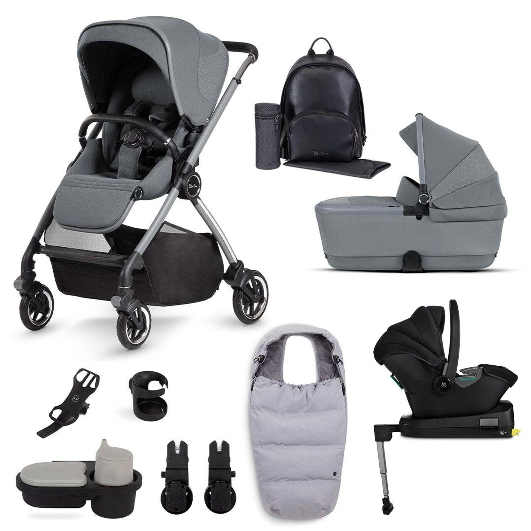 Silver Cross Dune + Ultimate Pack with First Bed Folding Carrycot - Glacier Travel Systems KTDU.GL4 5055836923110