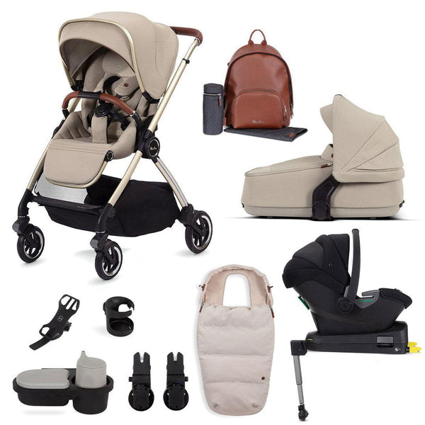 Silver Cross Dune + Ultimate Pack with Folding Carrycot - Stone Travel Systems KTDU.ST3 5055836923134