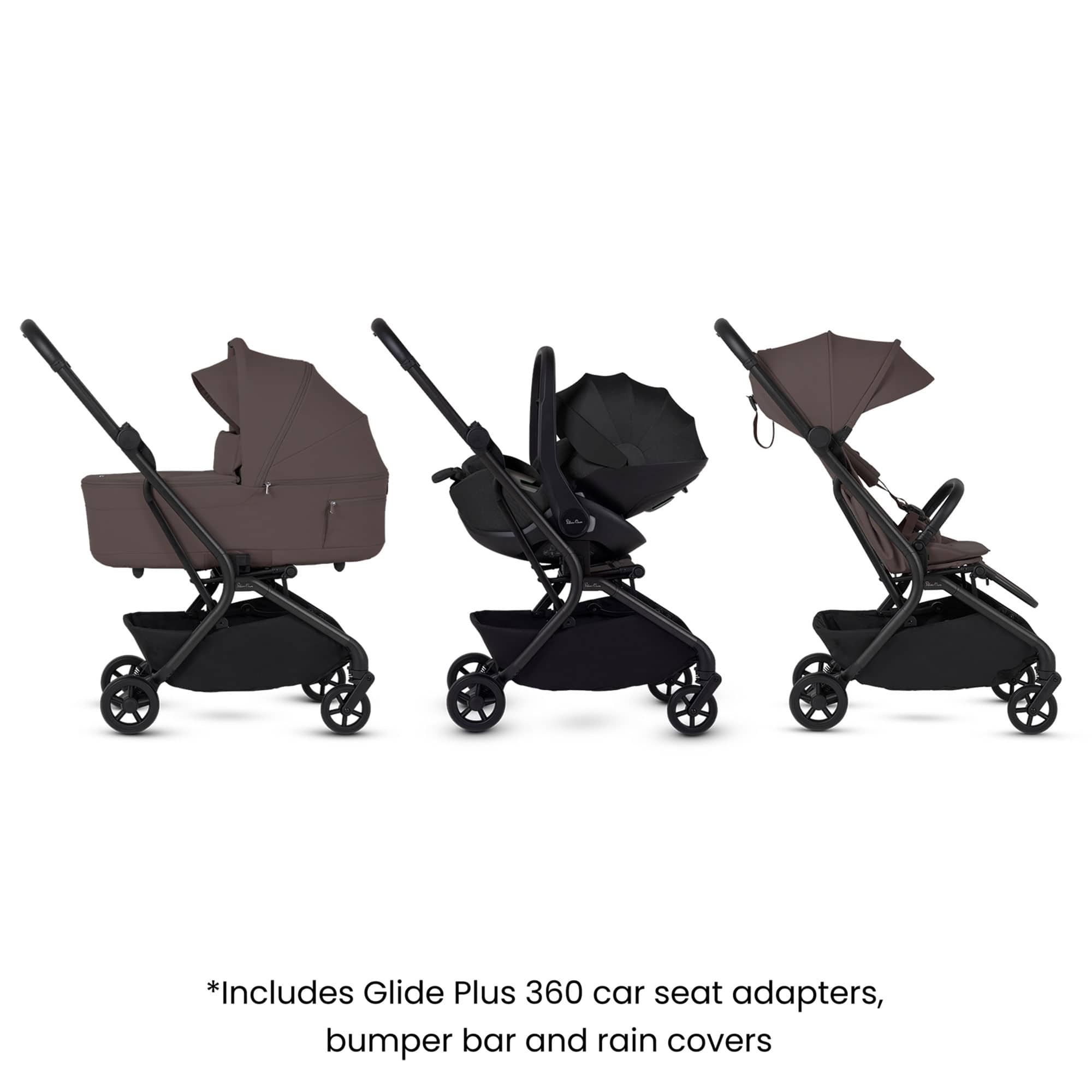 Silver Cross Nia Travel System with Accessories in Chocolate Travel Systems
