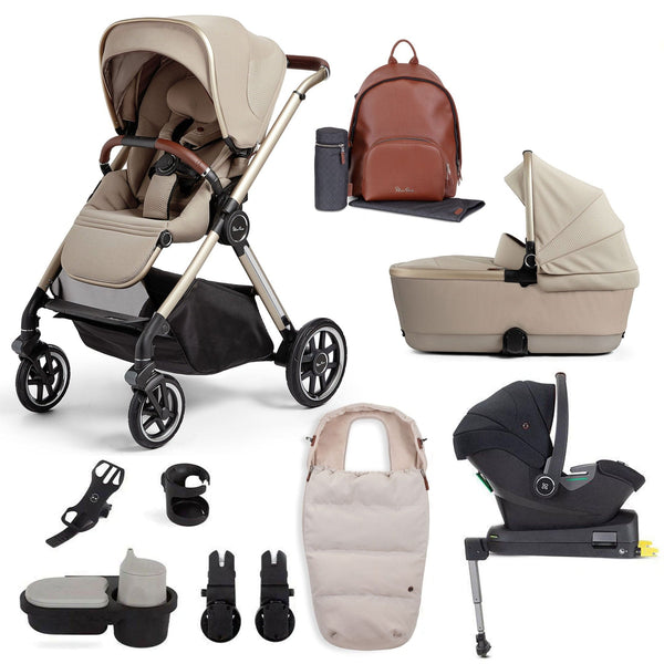 Silver Cross Reef + Ultimate Pack with First Bed Folding Carrycot - Stone Travel Systems KTRU.ST4 5055836923530