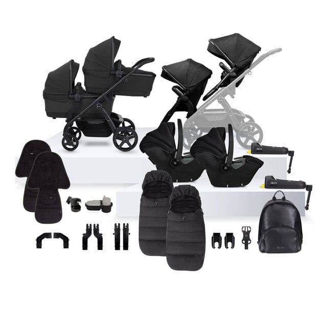 Silver Cross Wave 3 Twin Travel System in Onyx Travel Systems 19145-TWN-ONX 5055836924759