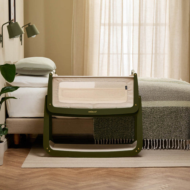 SnuzPod 5 Bedside Crib in Olive