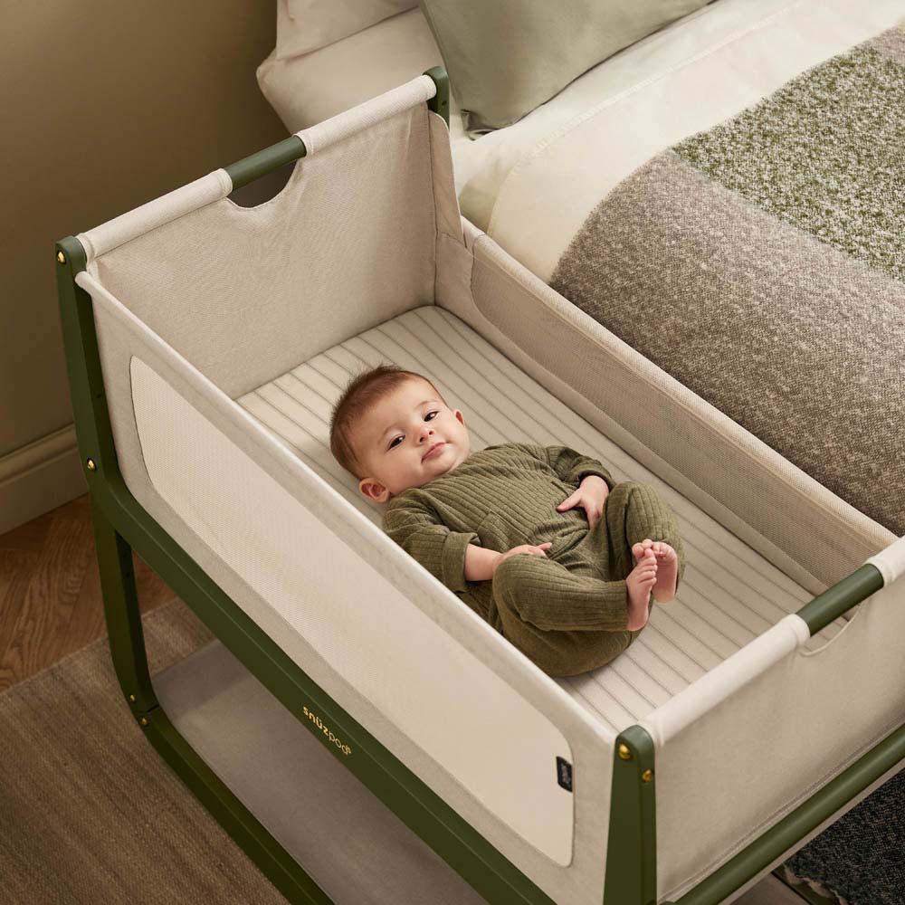 SnuzPod 5 Bedside Crib in Olive