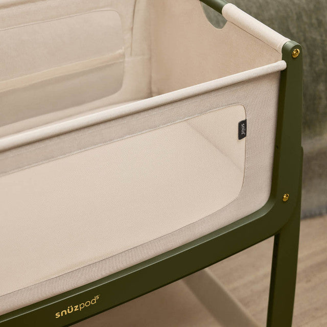 SnuzPod 5 Bedside Crib in Olive
