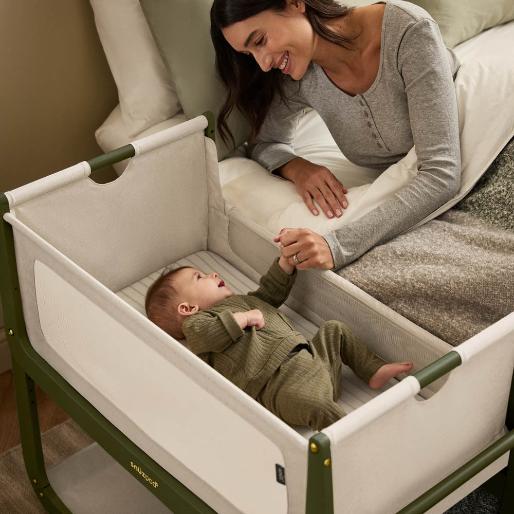 SnuzPod 5 Bedside Crib in Olive