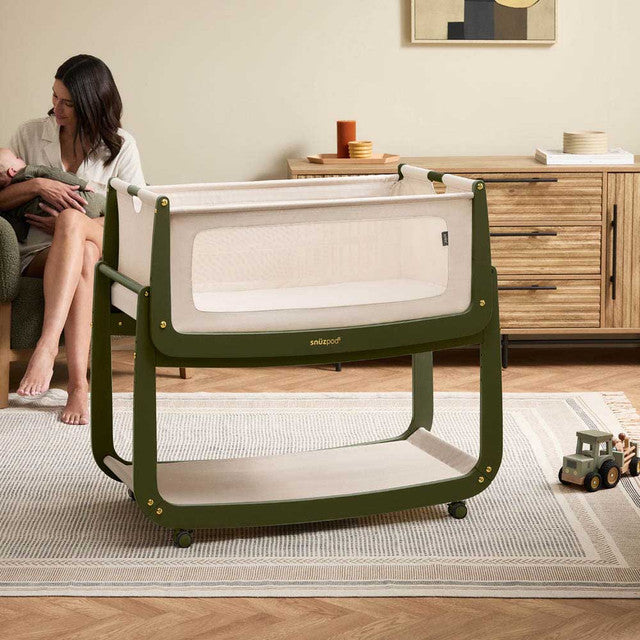 SnuzPod 5 Bedside Crib in Olive