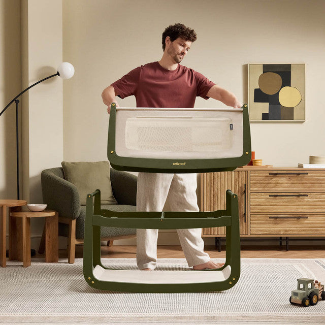 SnuzPod 5 Bedside Crib in Olive